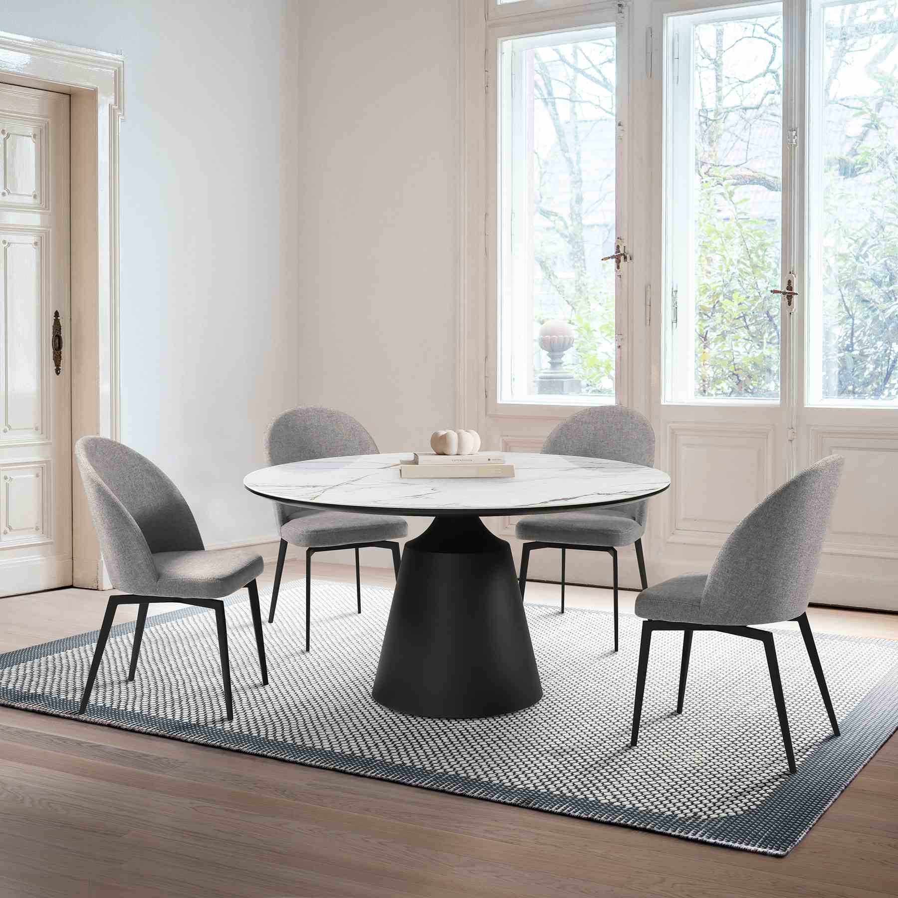 Knox Sunny 5 Piece Dining Set with Gray Fabric Chairs - Image 11