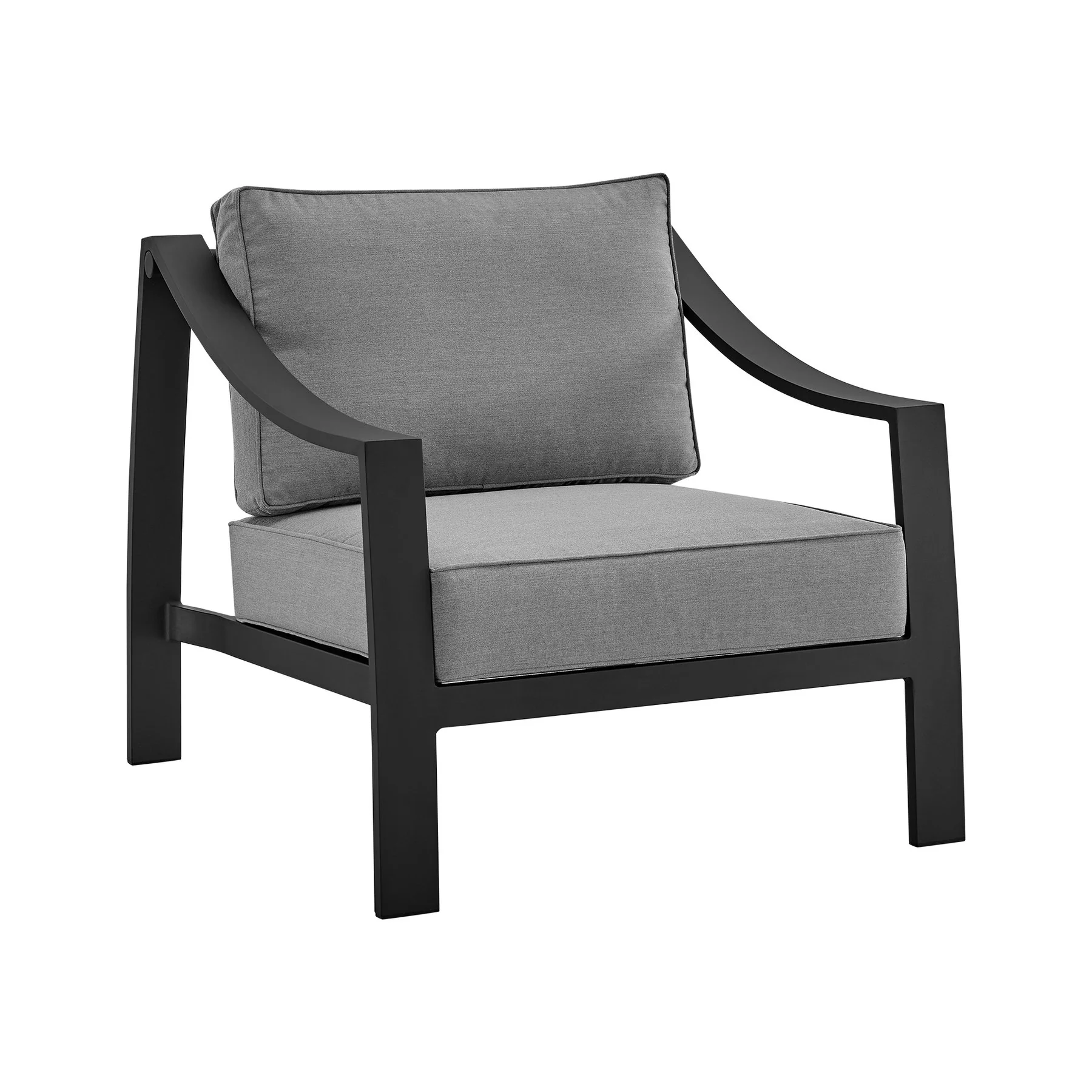 Koda Aluminum Outdoor Chair in Black and Dark Gray - Image 3