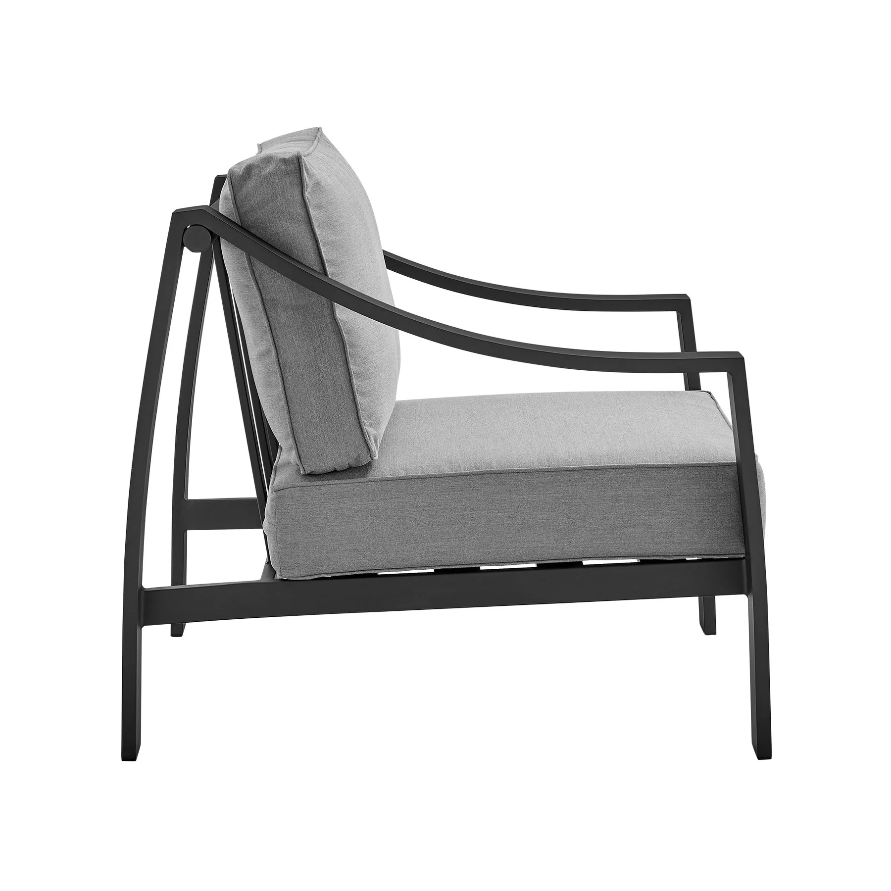 Koda Aluminum Outdoor Chair in Black and Dark Gray - Image 4