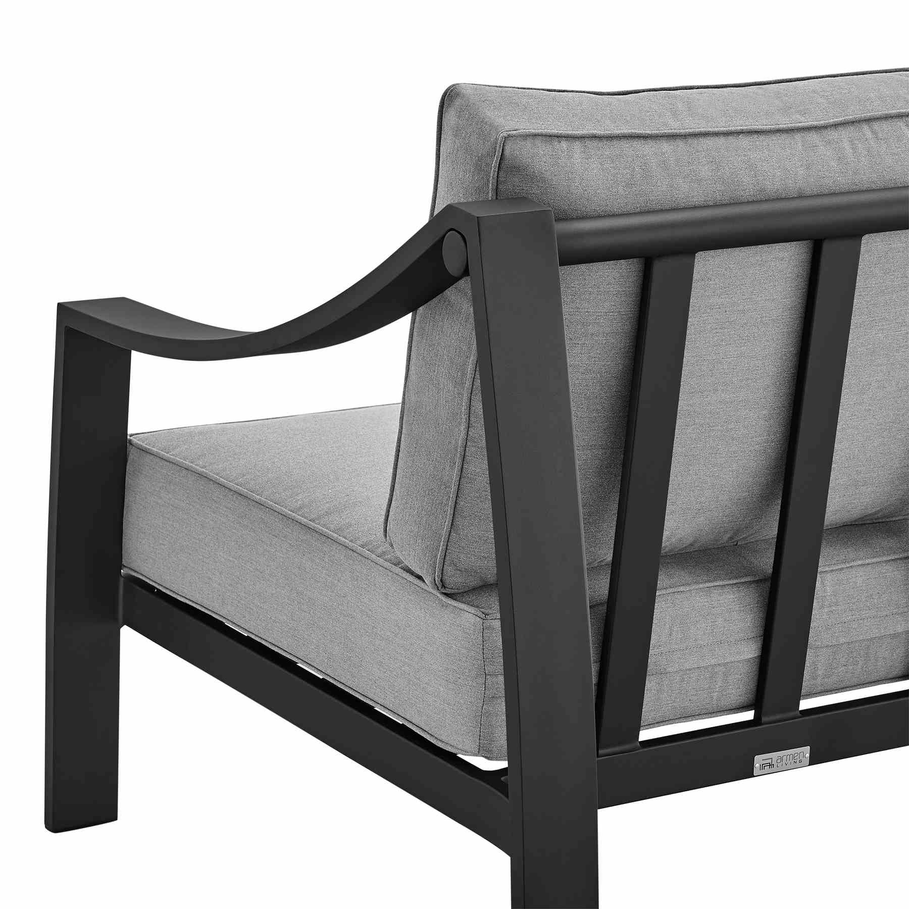 Koda Aluminum Outdoor Chair in Black and Dark Gray - Image 6