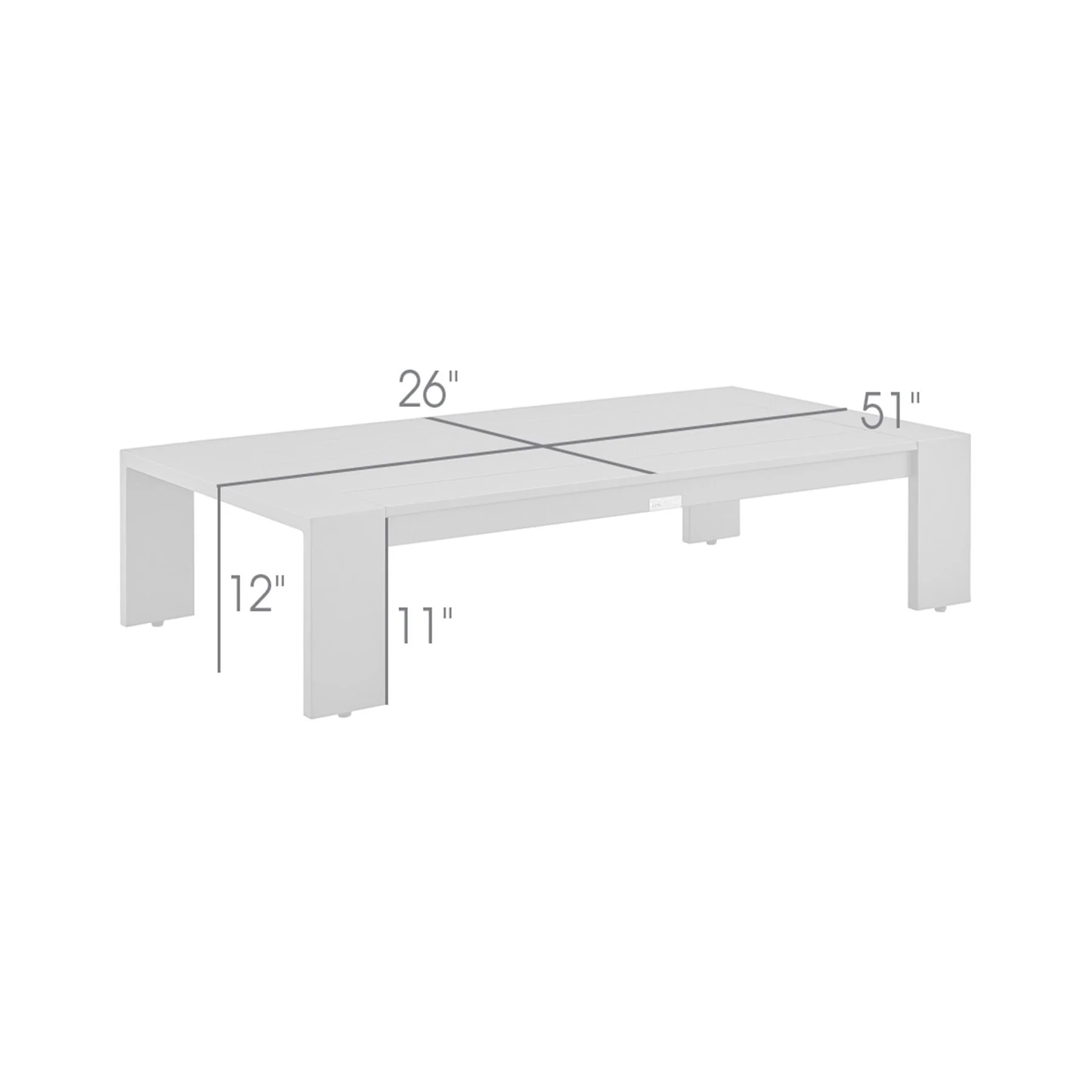 Koda Aluminum Outdoor Coffee Table in Black - Image 5