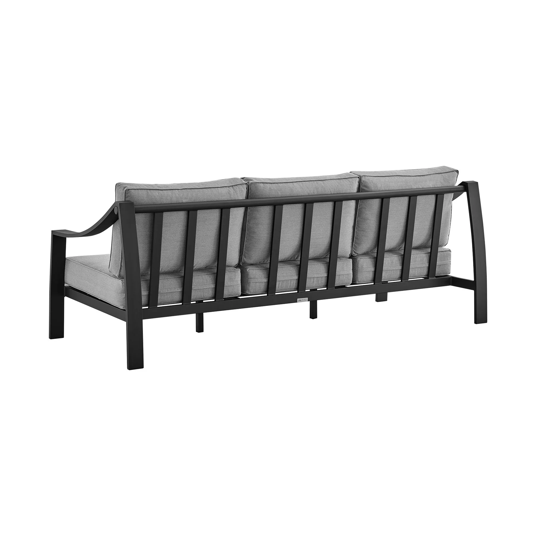 Koda Aluminum Outdoor Sofa in Black and Dark Gray - Image 3