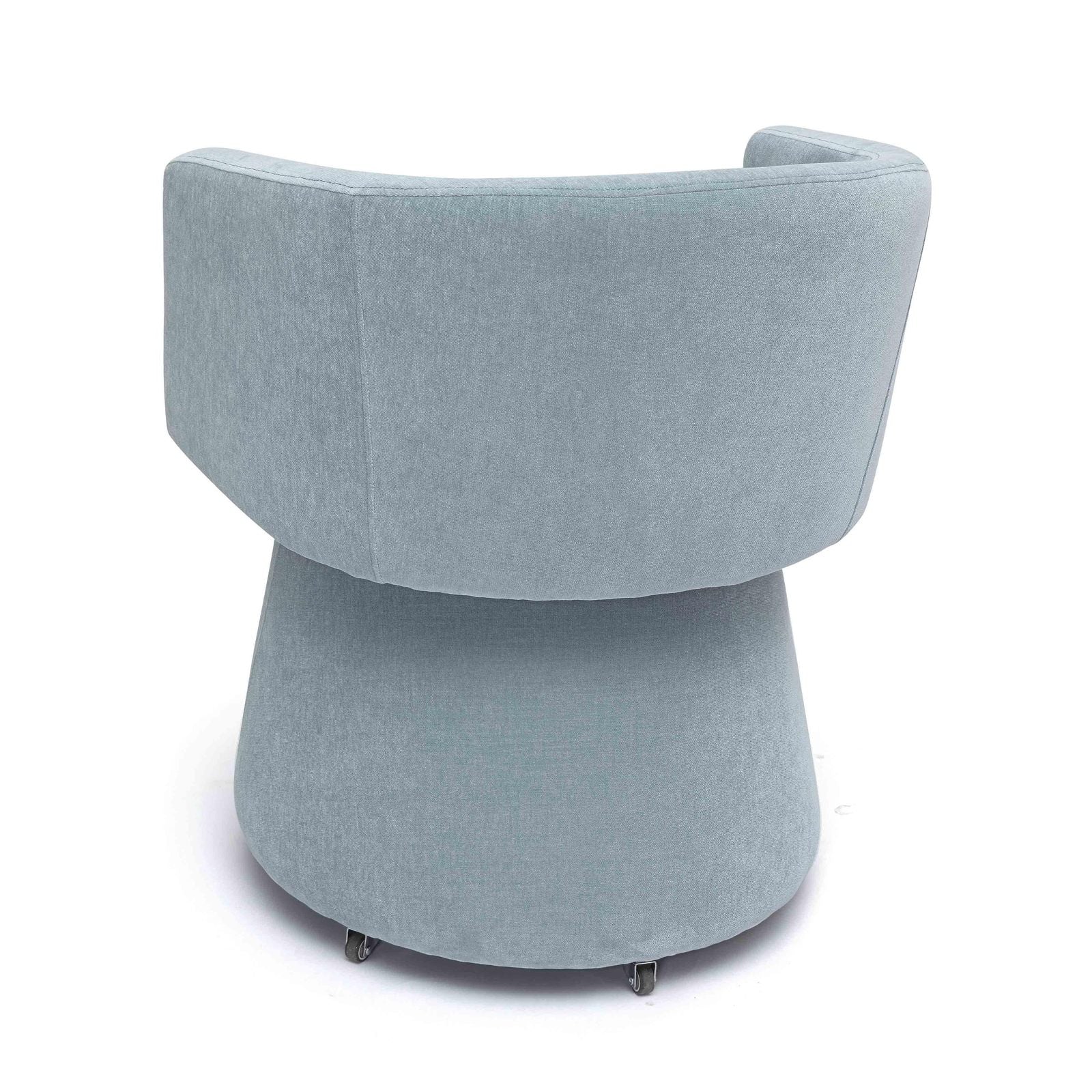 Kristen Faded Blue Upcycled Chenille Rolling Desk Chair - Image 4