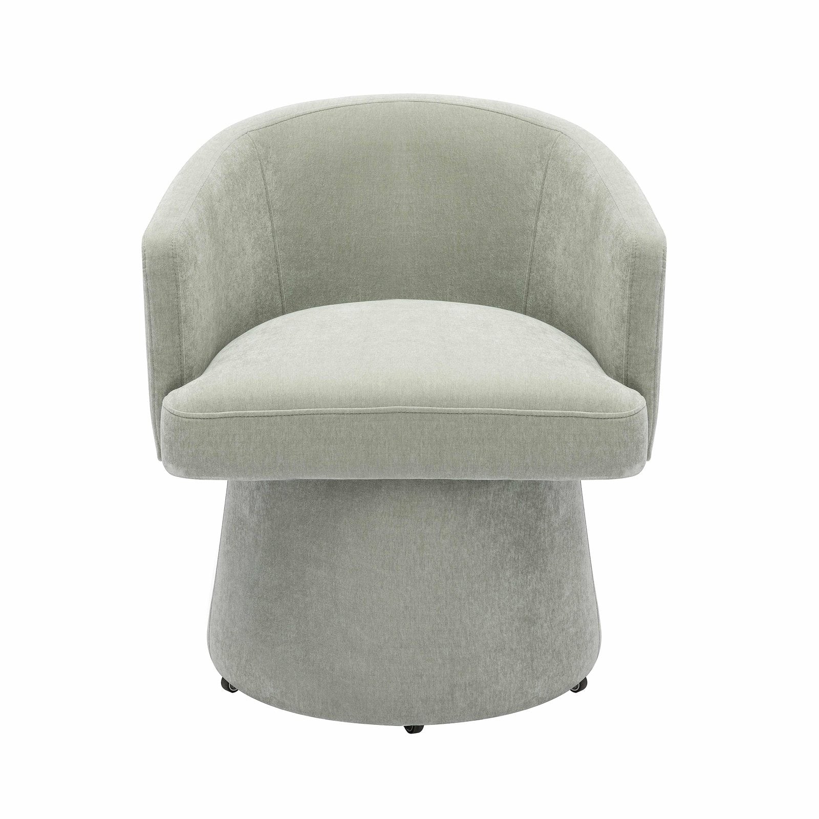 Kristen Light Green Upcycled Chenille Rolling Desk Chair - Image 3