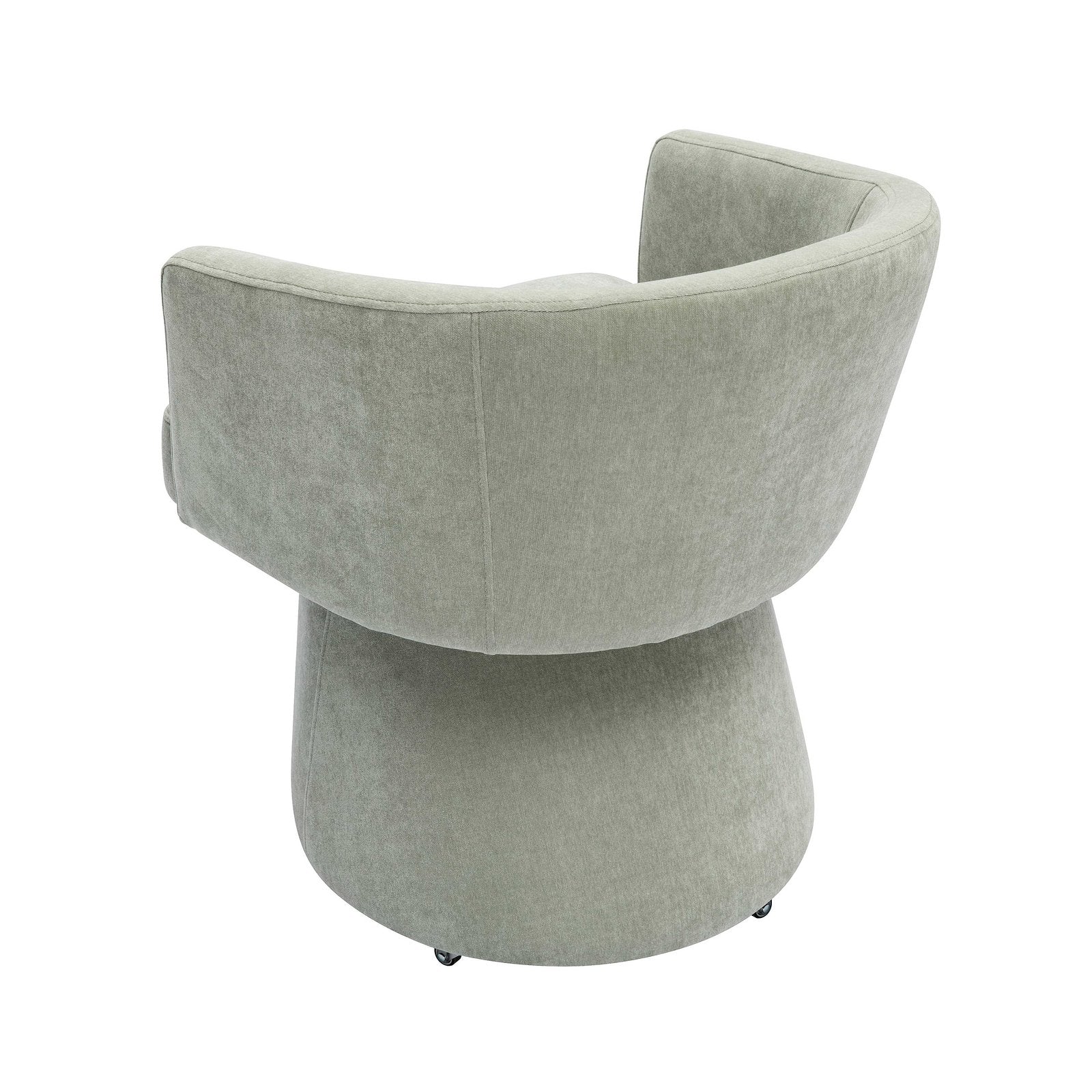 Kristen Light Green Upcycled Chenille Rolling Desk Chair - Image 4