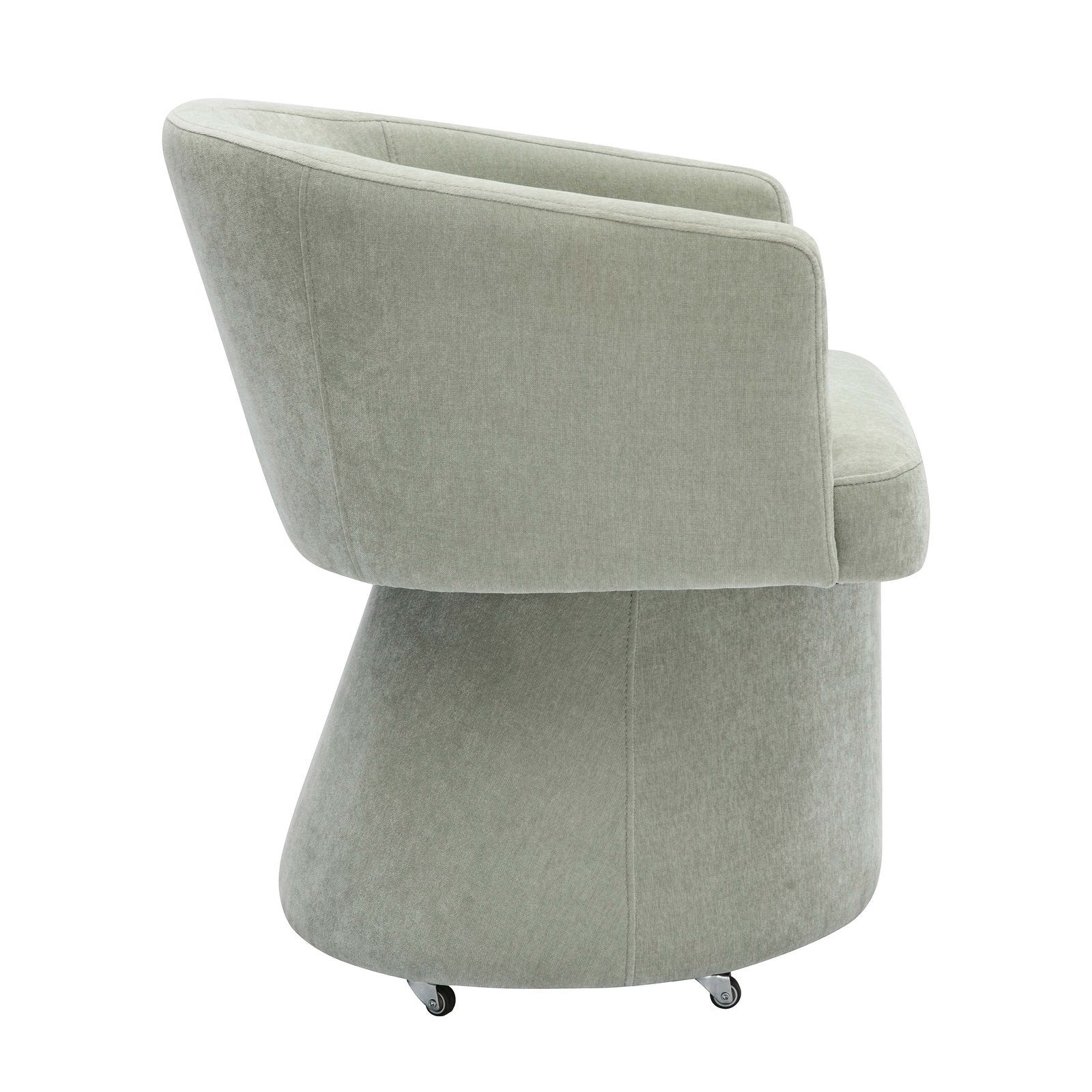 Kristen Light Green Upcycled Chenille Rolling Desk Chair - Image 6