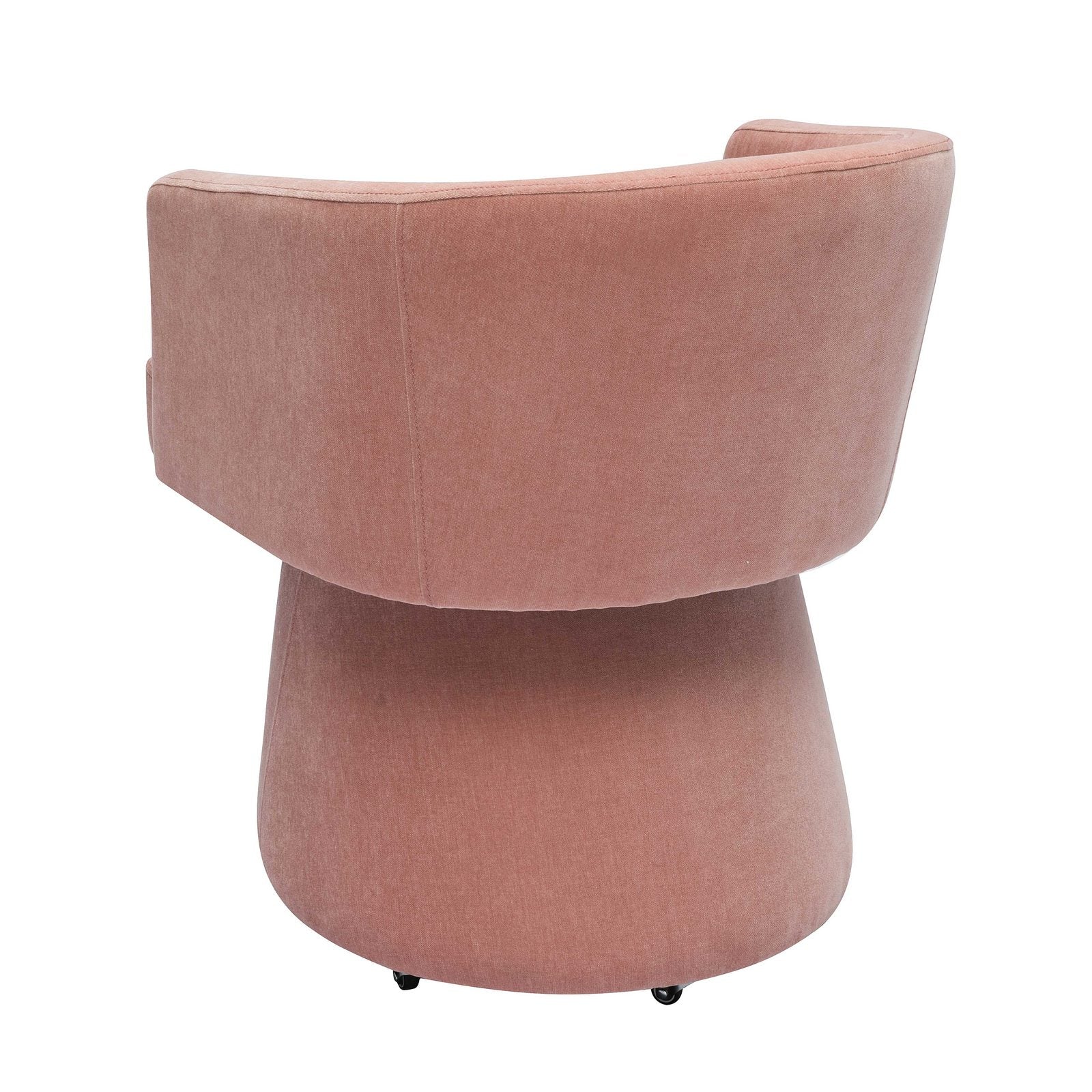 Kristen Pink Upcycled Chenille Rolling Desk Chair - Image 4