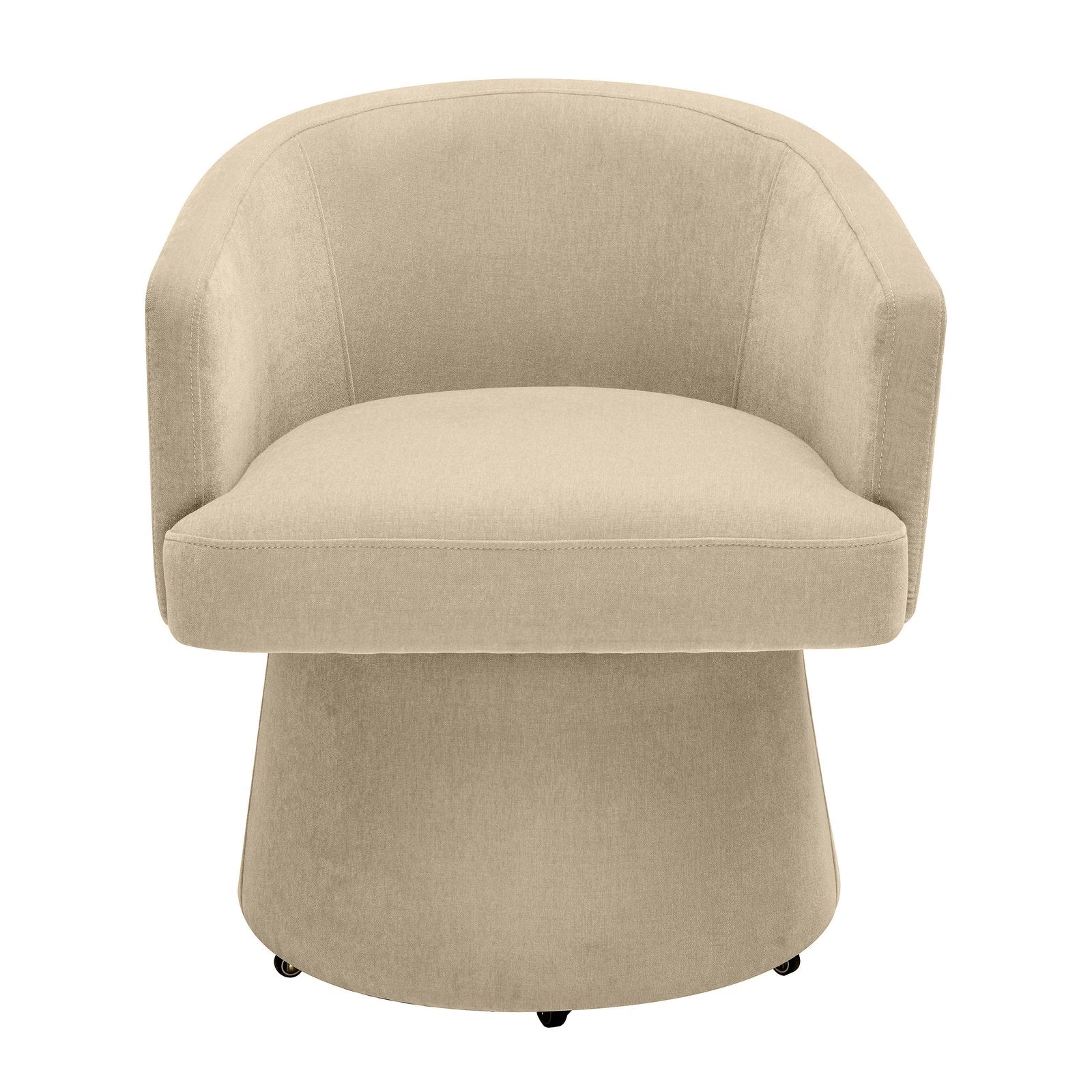 Kristen Taupe Upcycled Chenille Rolling Desk Chair - Image 3
