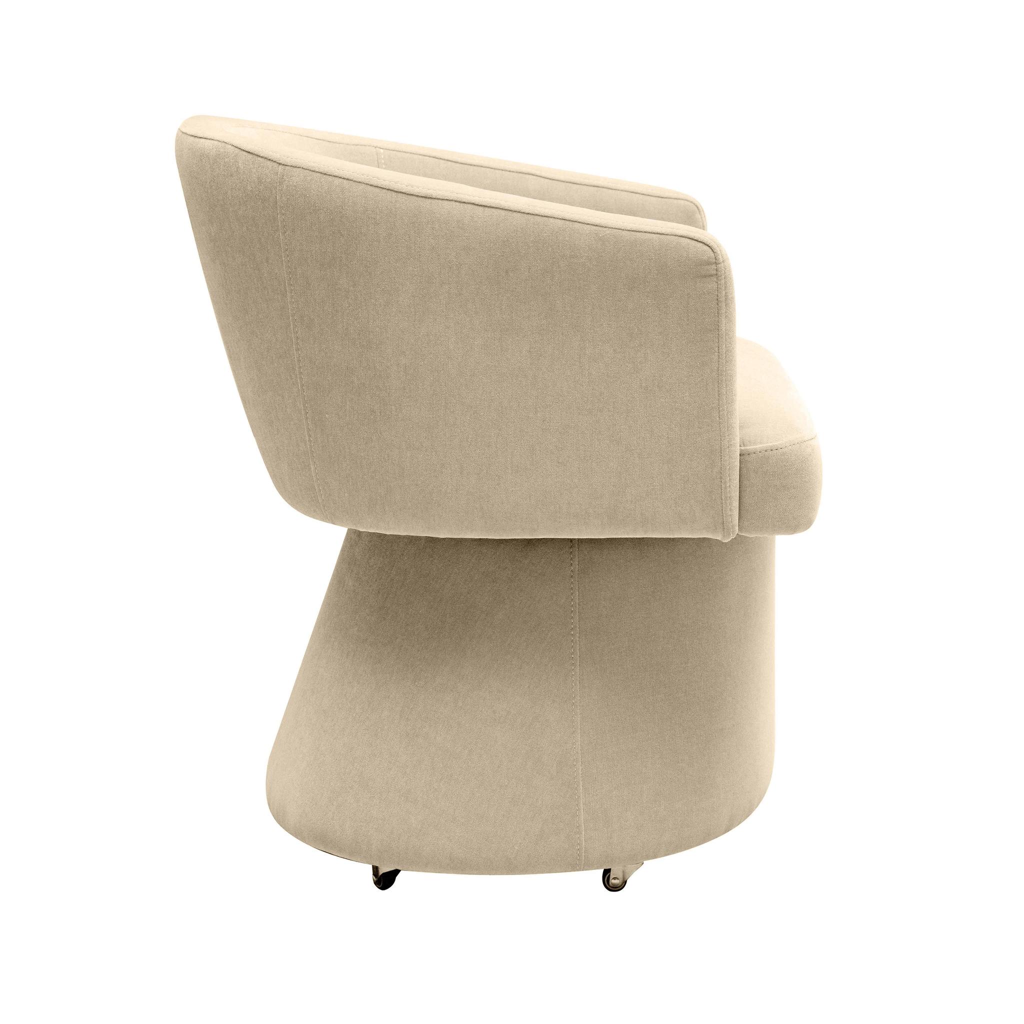 Kristen Taupe Upcycled Chenille Rolling Desk Chair - Image 6