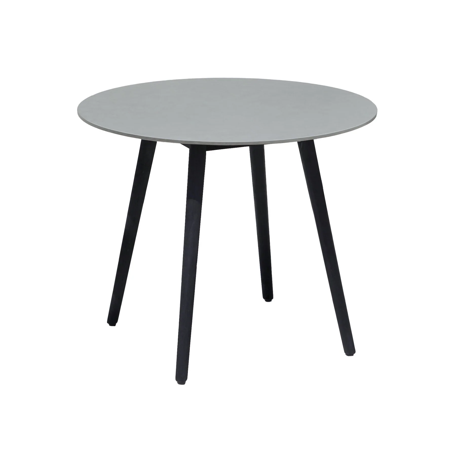 Kylie and Clip 3 Piece Outdoor Patio 36" Dining Set in Black Eucalyptus Wood and Gray Rope - Image 4
