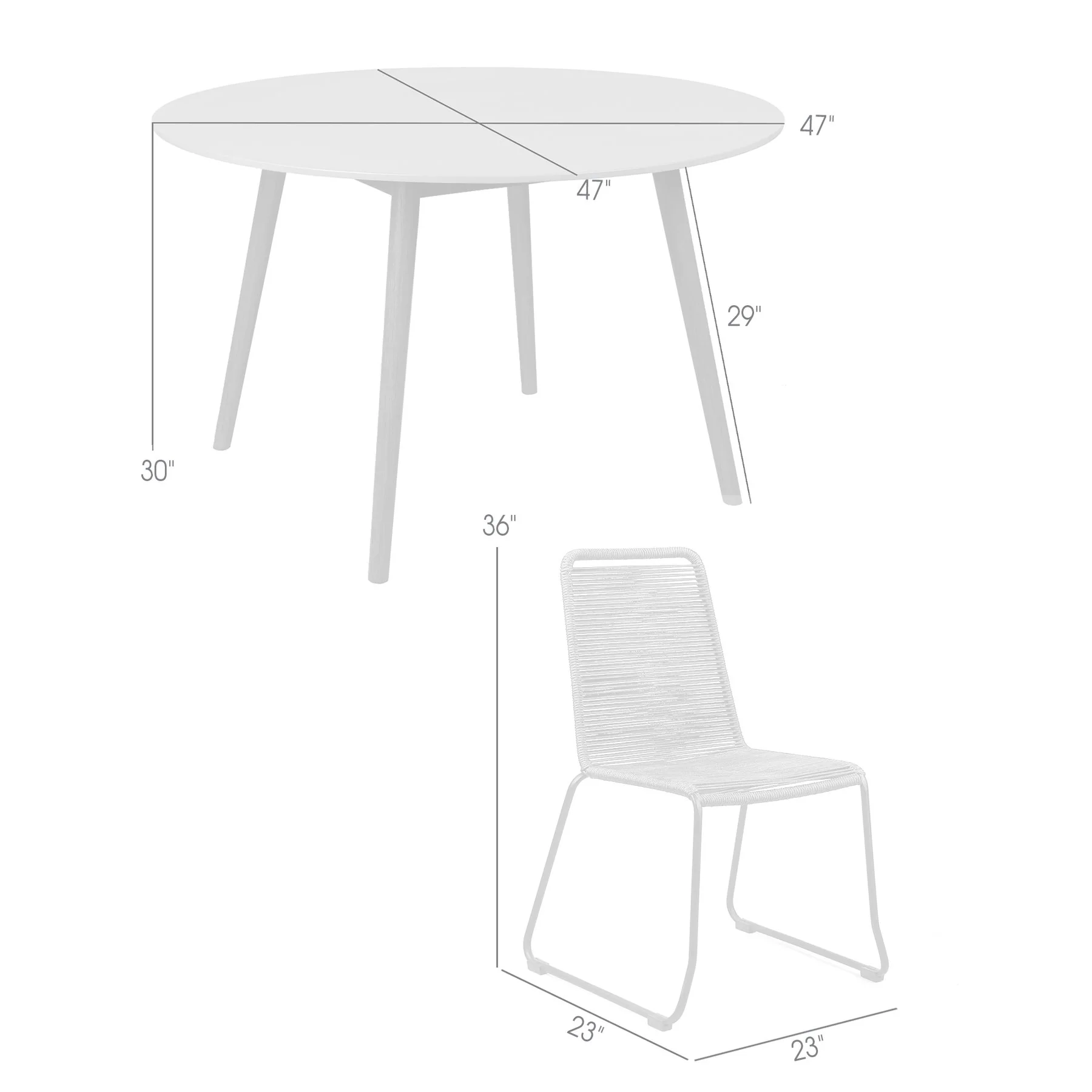 Kylie and Shasta 5 Piece Patio Outdoor Dining Set in Gray Rope with Black Eucalyptus Wood - Image 13