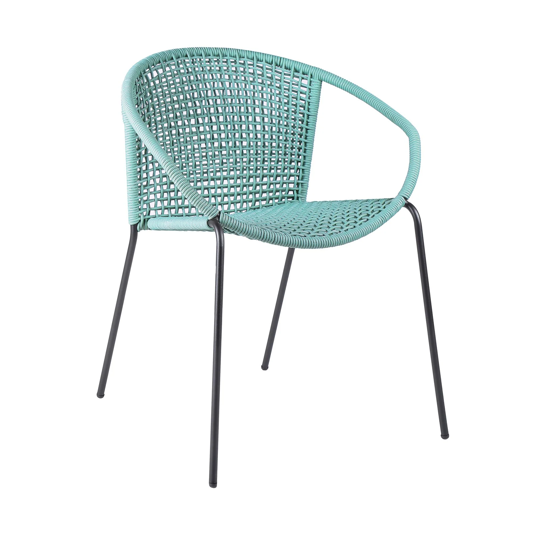 Kylie and Snack 5 Piece Outdoor Patio Dining Set in Wasabi Rope with Black Eucalyptus Wood - Image 2