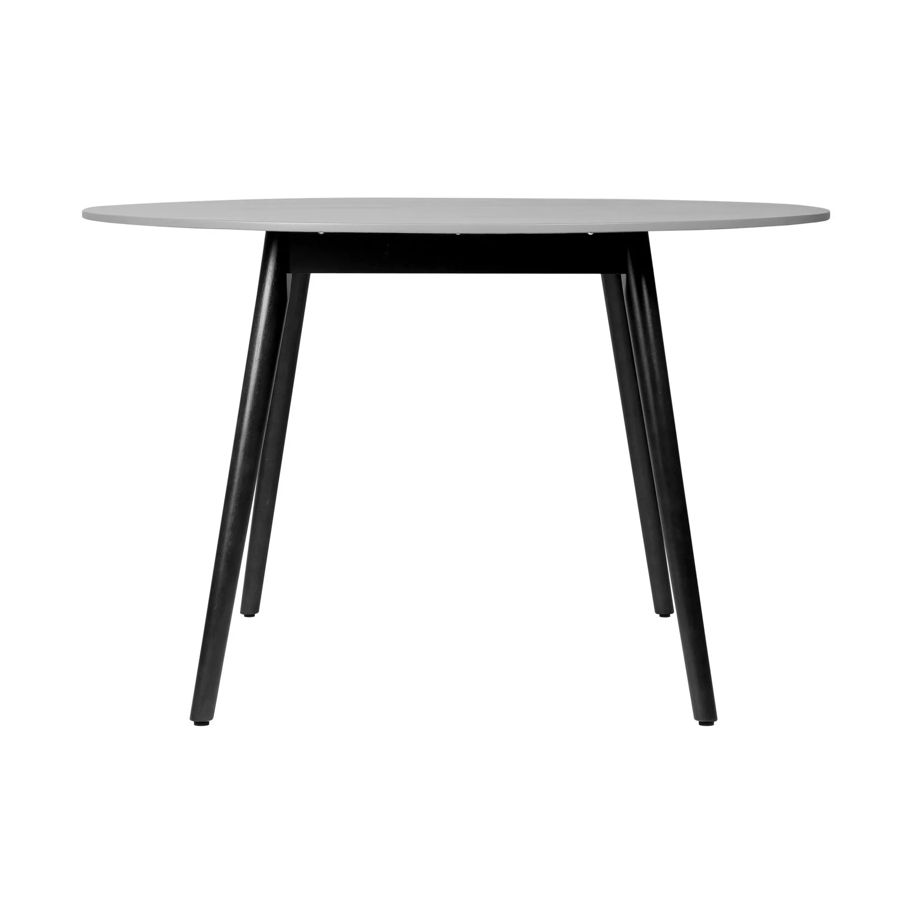 Kylie Outdoor Patio Round Dining Table in Black Eucalyptus and Gray Stone - Image 2