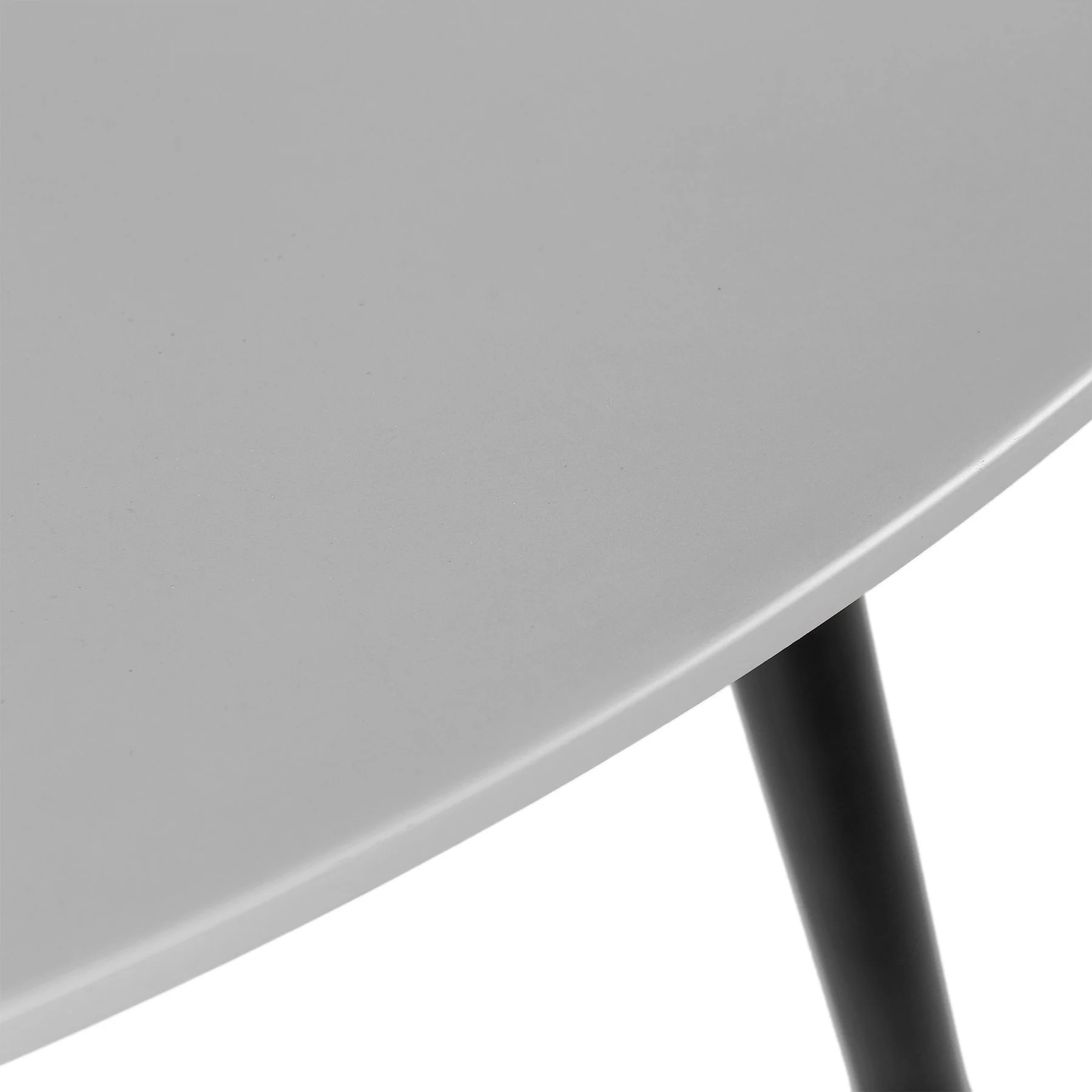 Kylie Outdoor Patio Round Dining Table in Black Eucalyptus and Gray Stone - Image 4