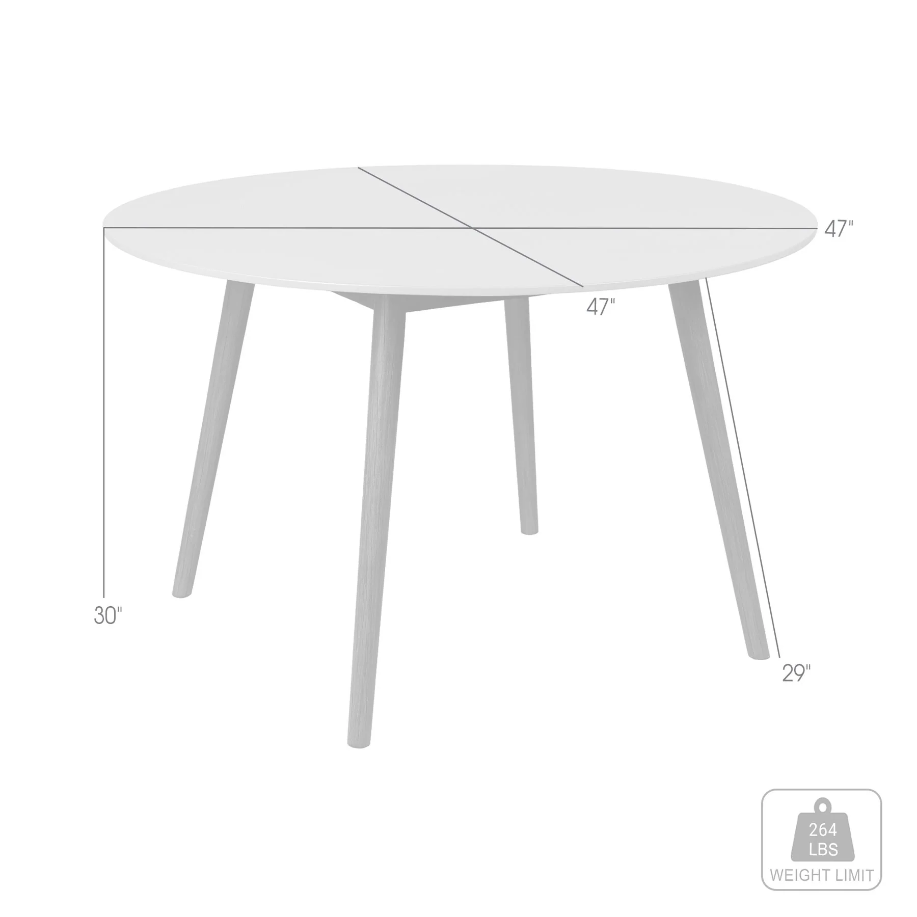 Kylie Outdoor Patio Round Dining Table in Black Eucalyptus and Gray Stone - Image 8