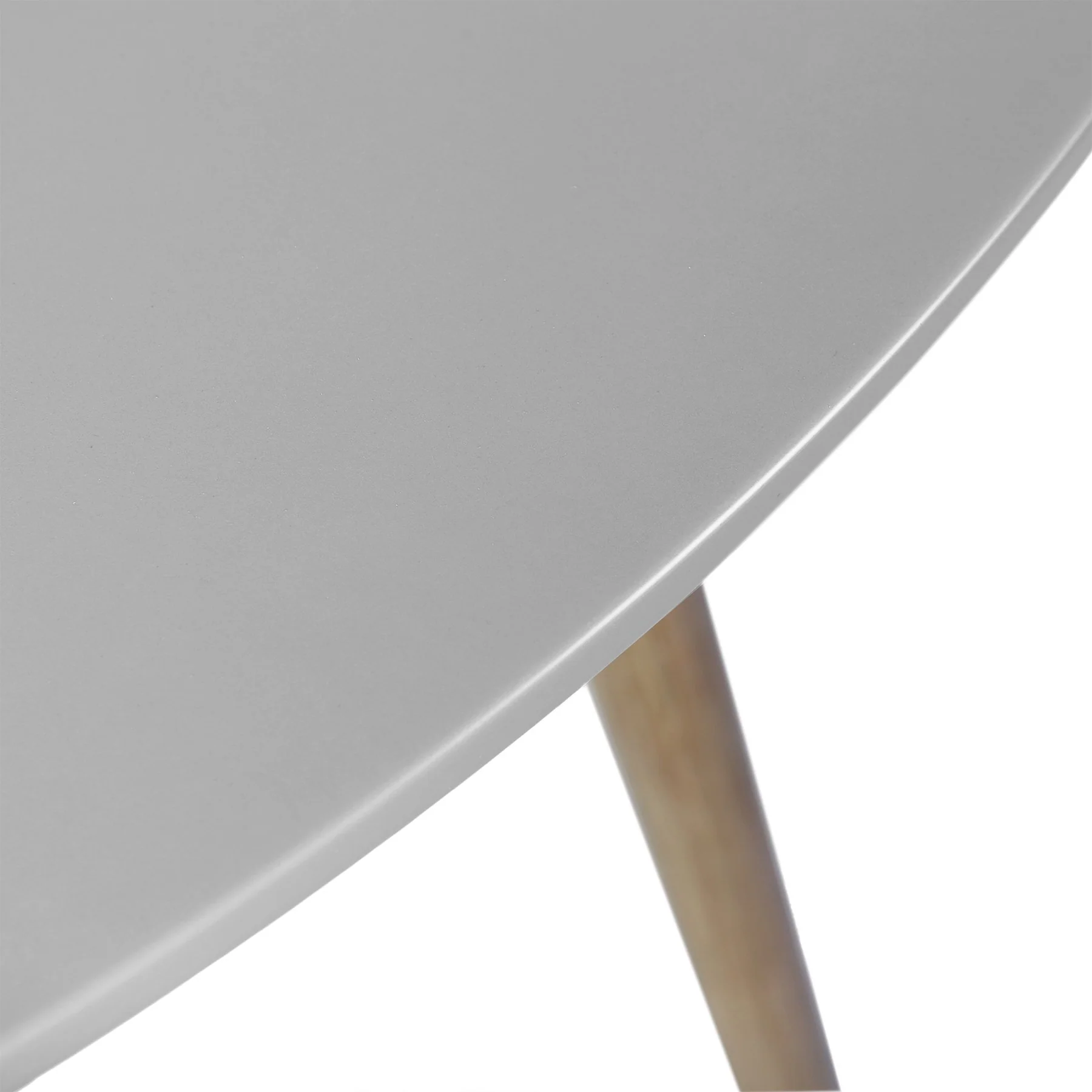 Kylie Outdoor Patio Round Dining Table in Light Eucalyptus and Gray Stone - Image 4