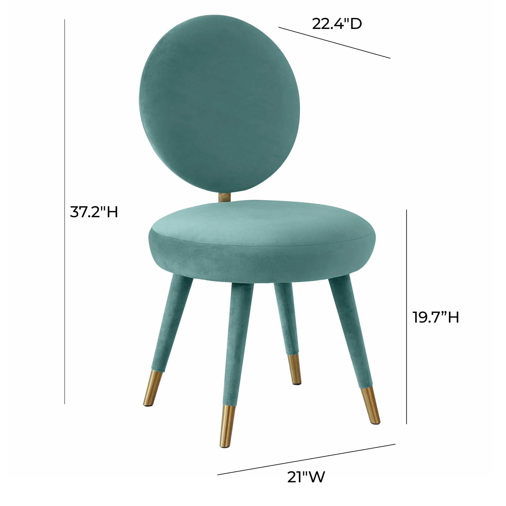 Kylie Sea Blue Velvet Dining Chair - Image 6