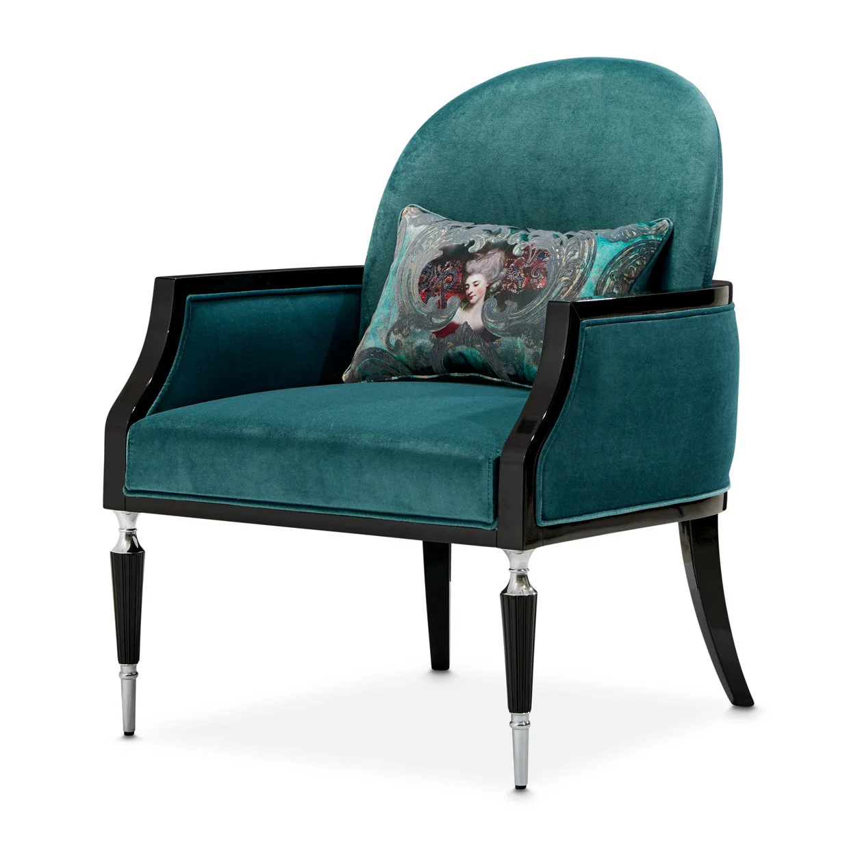 La Francaise Accent Chair - Azure/Black - Image 15