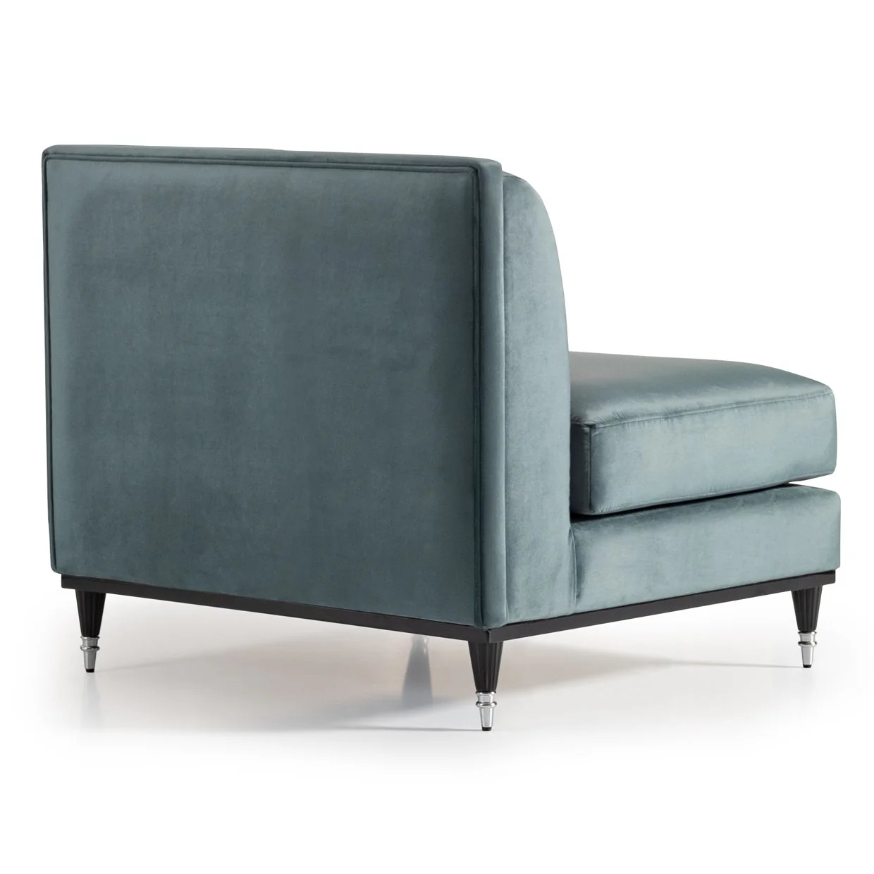La Francaise Armless Accent Chair - Azure/Black - Image 3