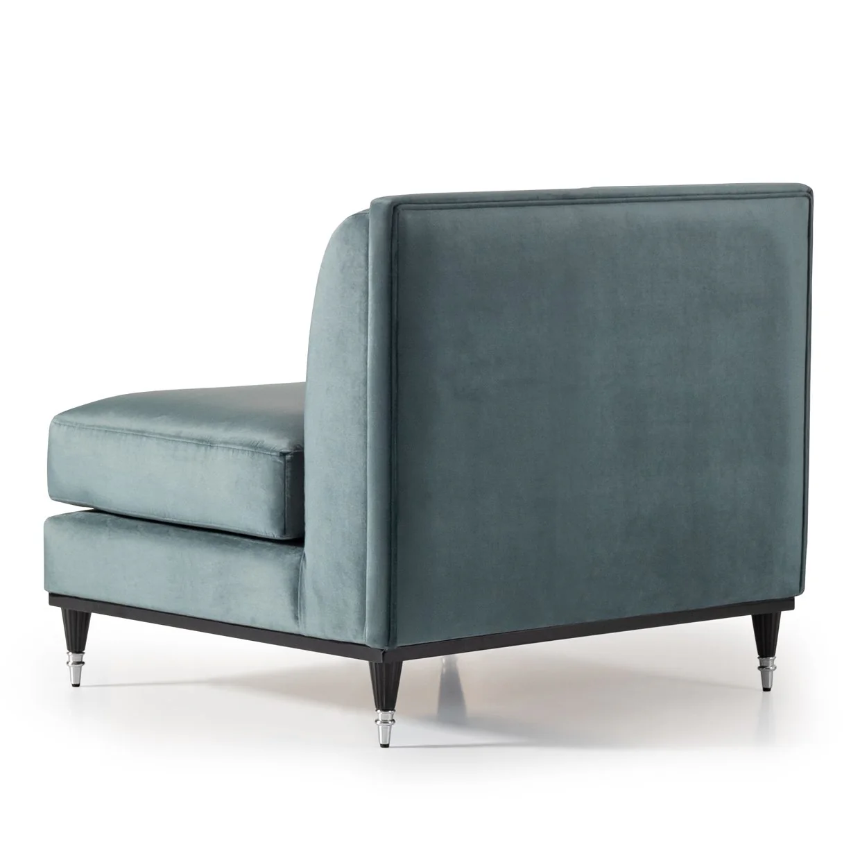La Francaise Armless Accent Chair - Azure/Black - Image 5