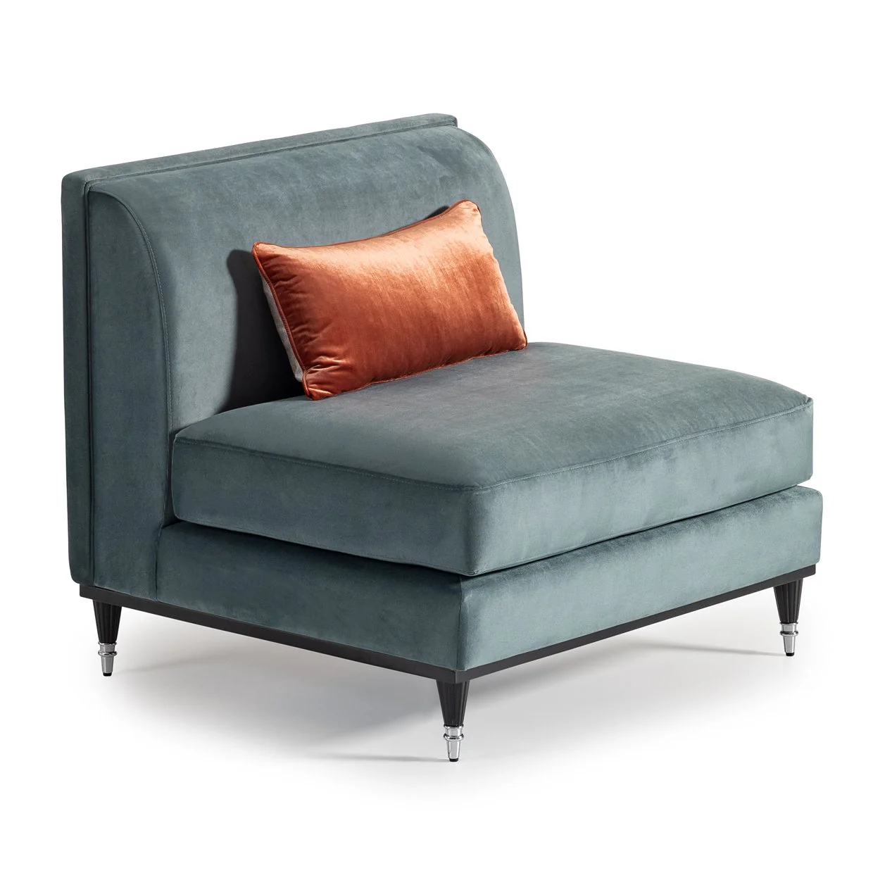 La Francaise Armless Accent Chair - Azure/Black - Image 8