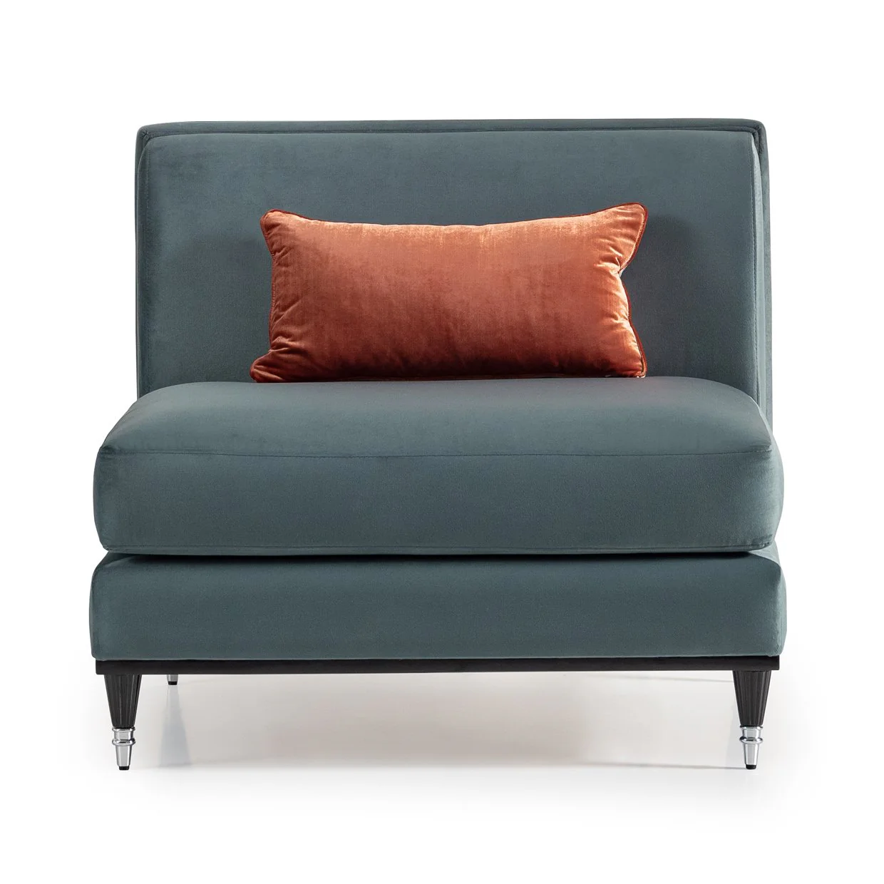 La Francaise Armless Accent Chair - Azure/Black - Image 9