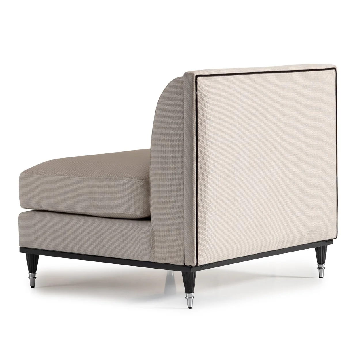 La Francaise Armless Accent Chair - Cafe au Lait/Black - Image 4