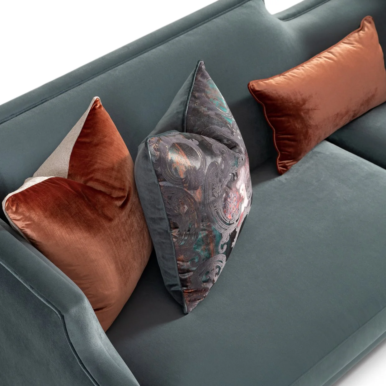 La Francaise Mansion Sofa - Azure/Black - Image 11