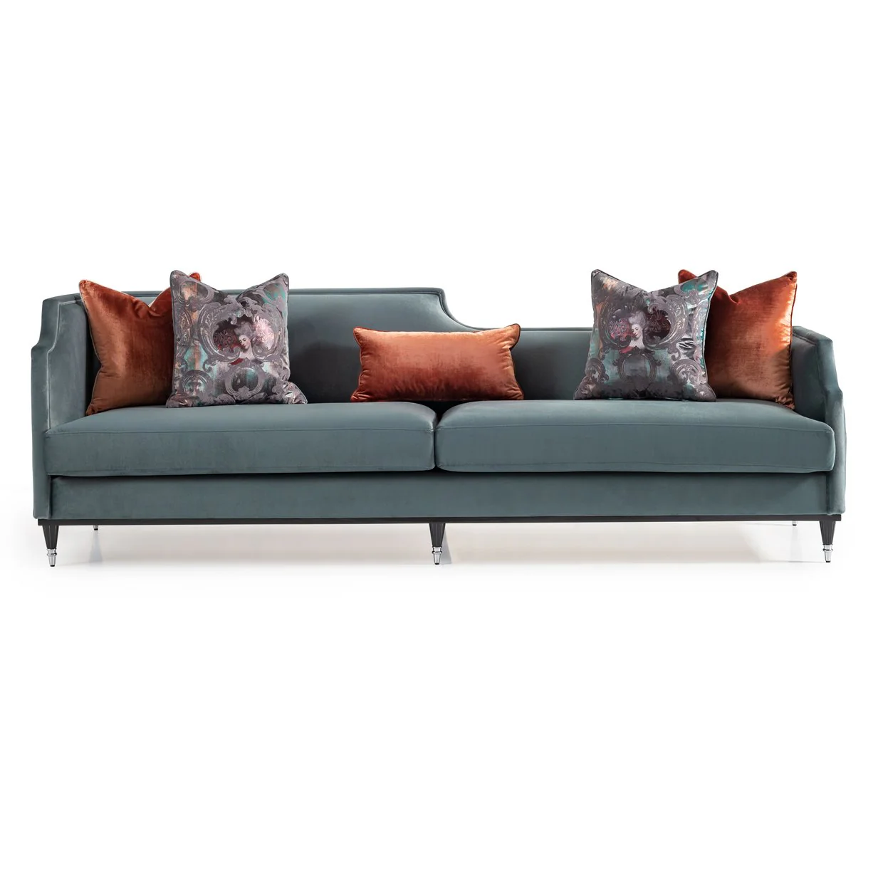 La Francaise Mansion Sofa - Azure/Black - Image 15