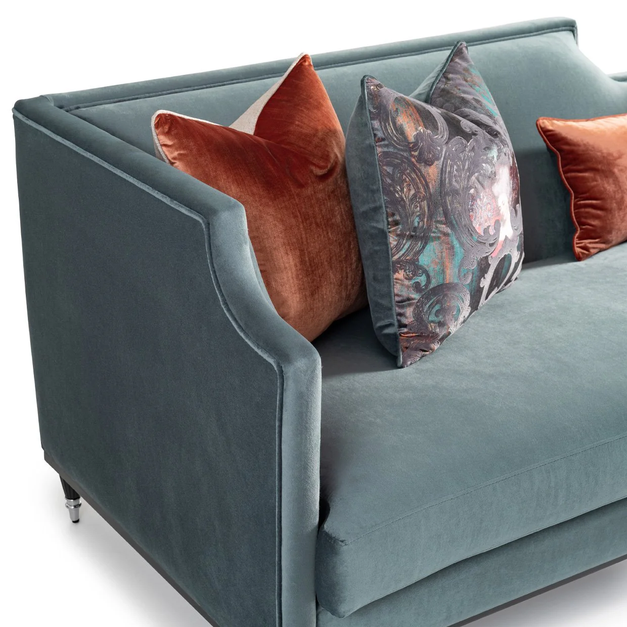La Francaise Mansion Sofa - Azure/Black - Image 8