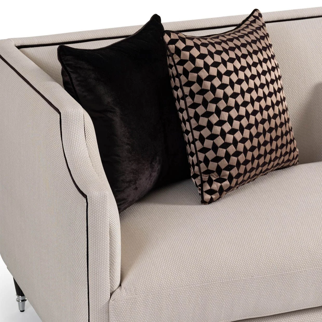 La Francaise Mansion Sofa - Cafe au Lait/Black - Image 10
