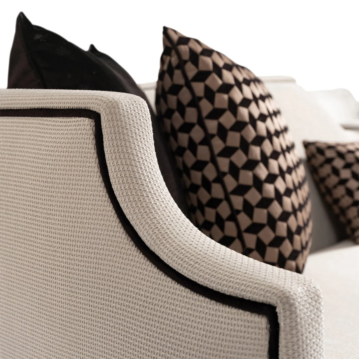 La Francaise Mansion Sofa - Cafe au Lait/Black - Image 15
