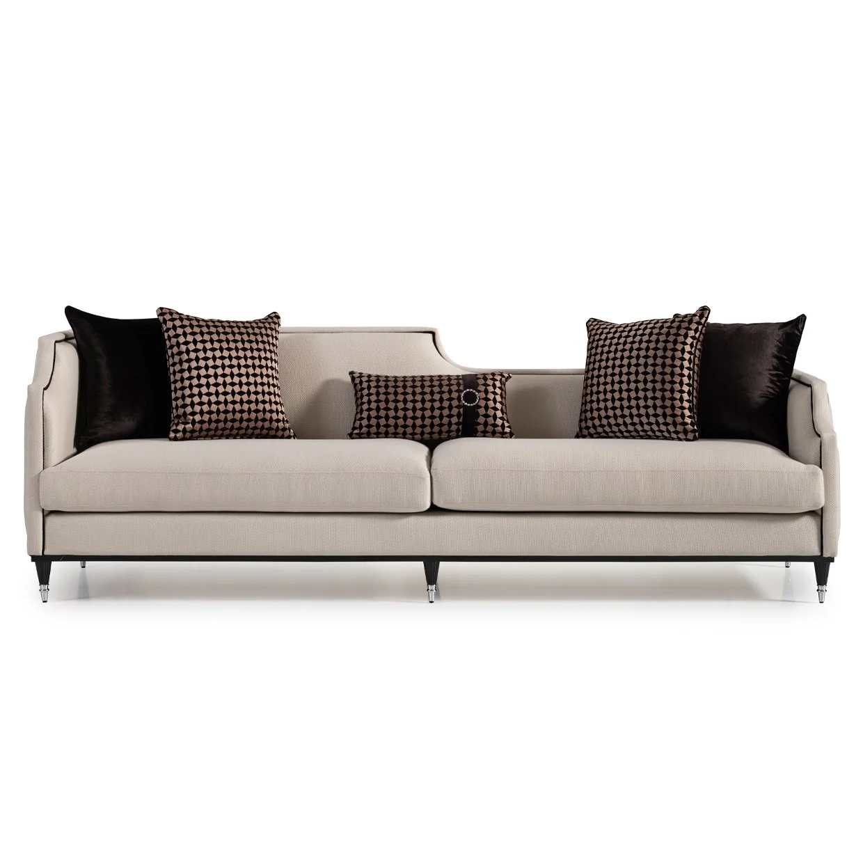 La Francaise Mansion Sofa - Cafe au Lait/Black - Image 18