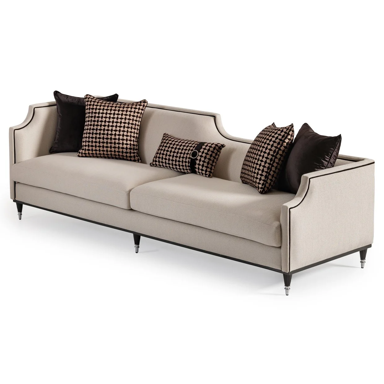 La Francaise Mansion Sofa - Cafe au Lait/Black - Image 2