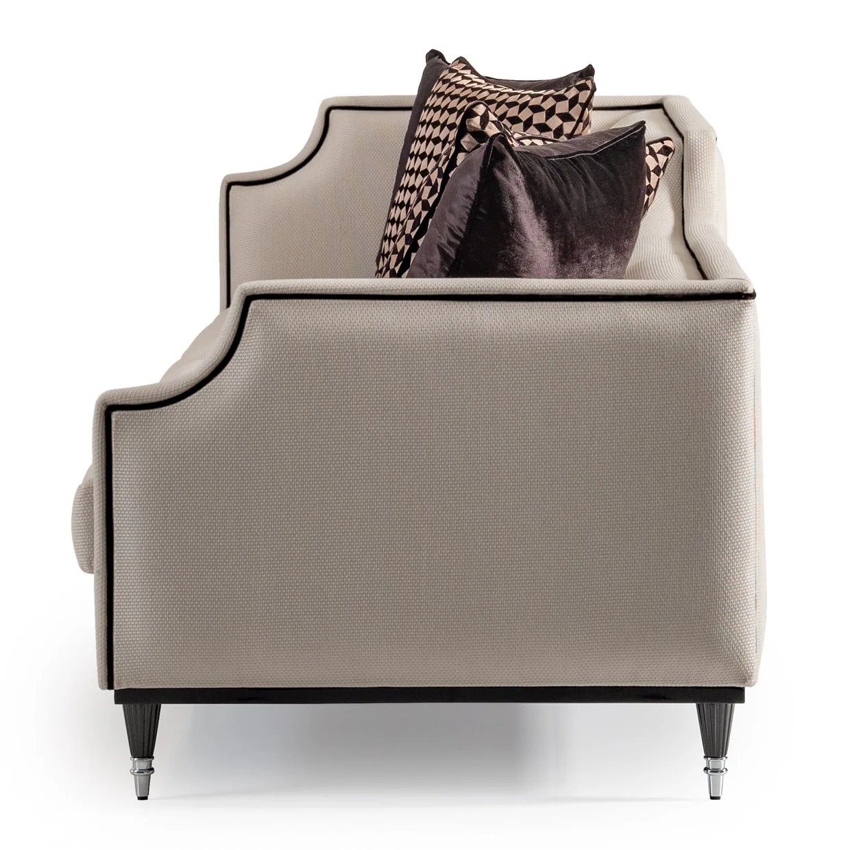La Francaise Mansion Sofa - Cafe au Lait/Black - Image 3