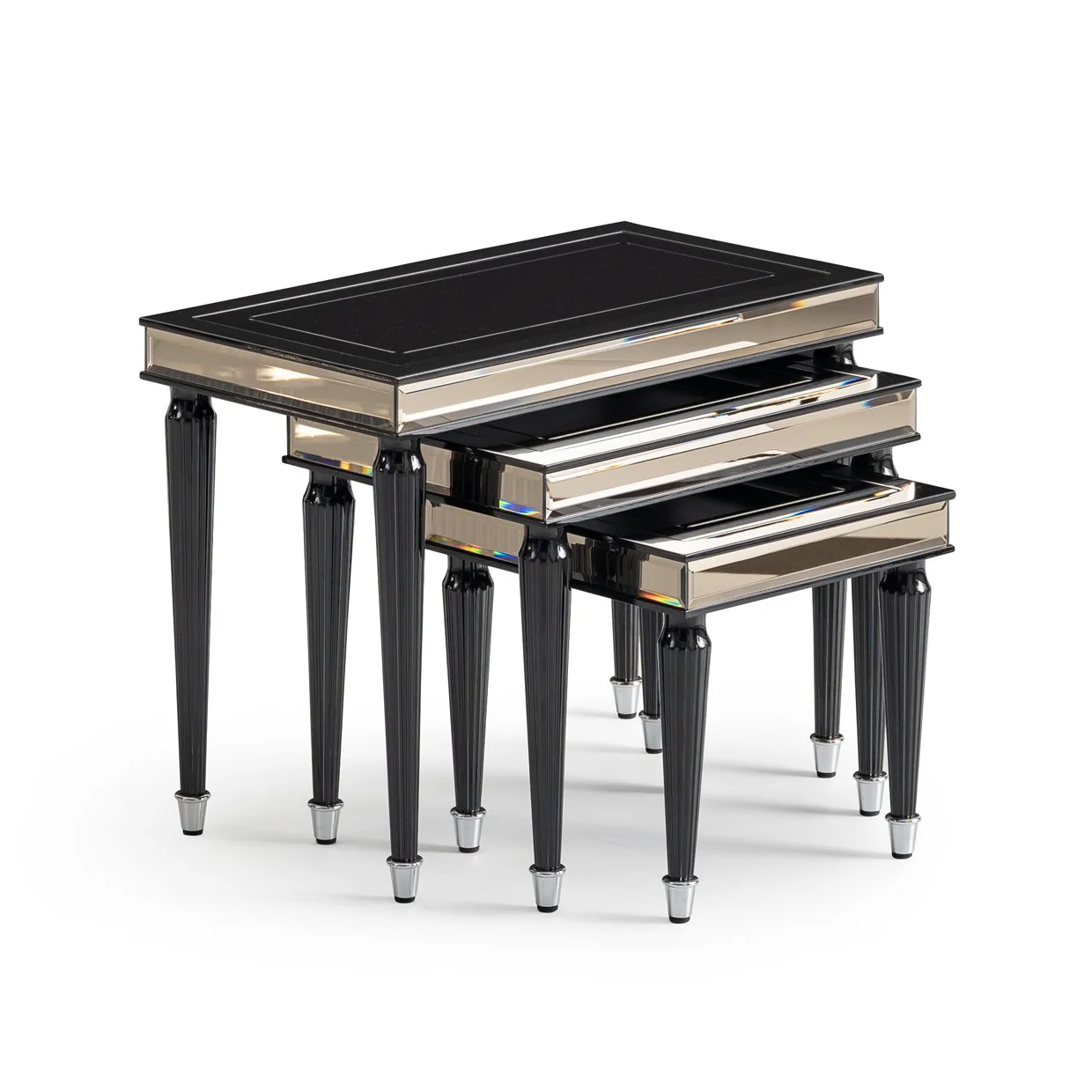 La Francaise Nesting Tables, Set of 3 - Black Ice - Image 5