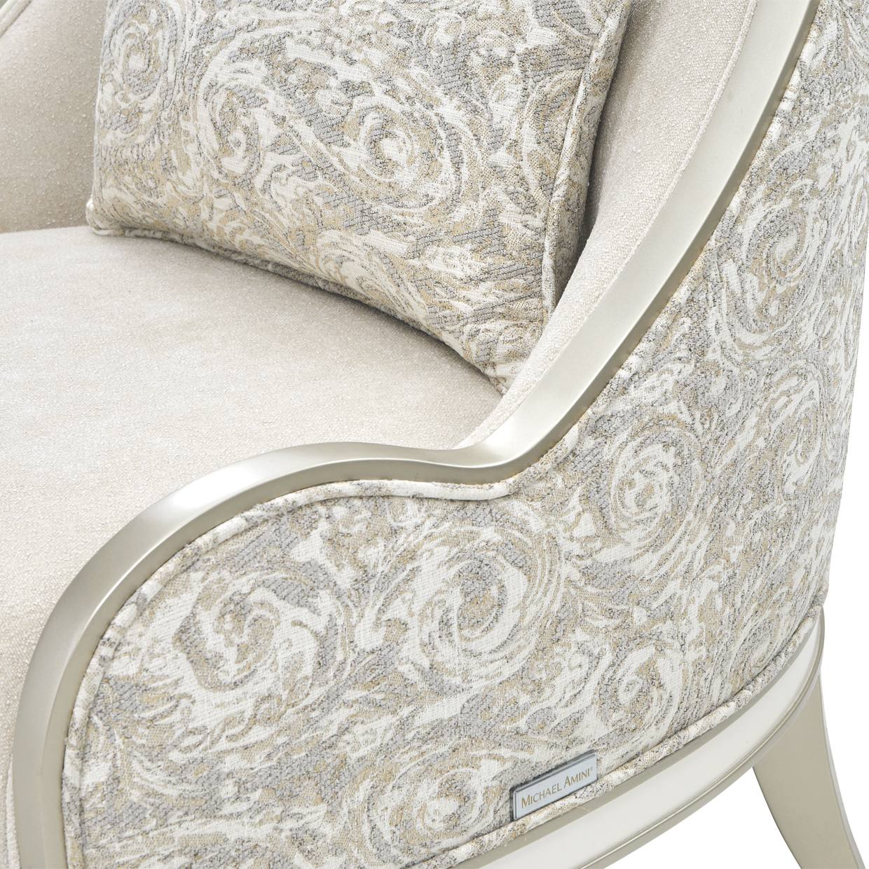 La Marisia Chenille Accent Chair - Tranquil/Light Champagne - Image 11