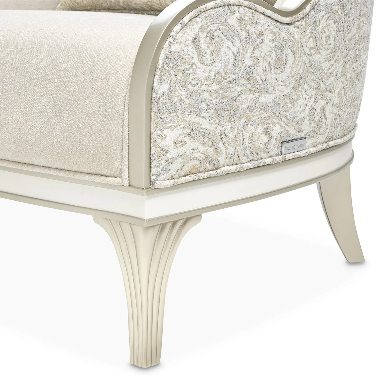 La Marisia Chenille Accent Chair - Tranquil/Light Champagne - Image 14