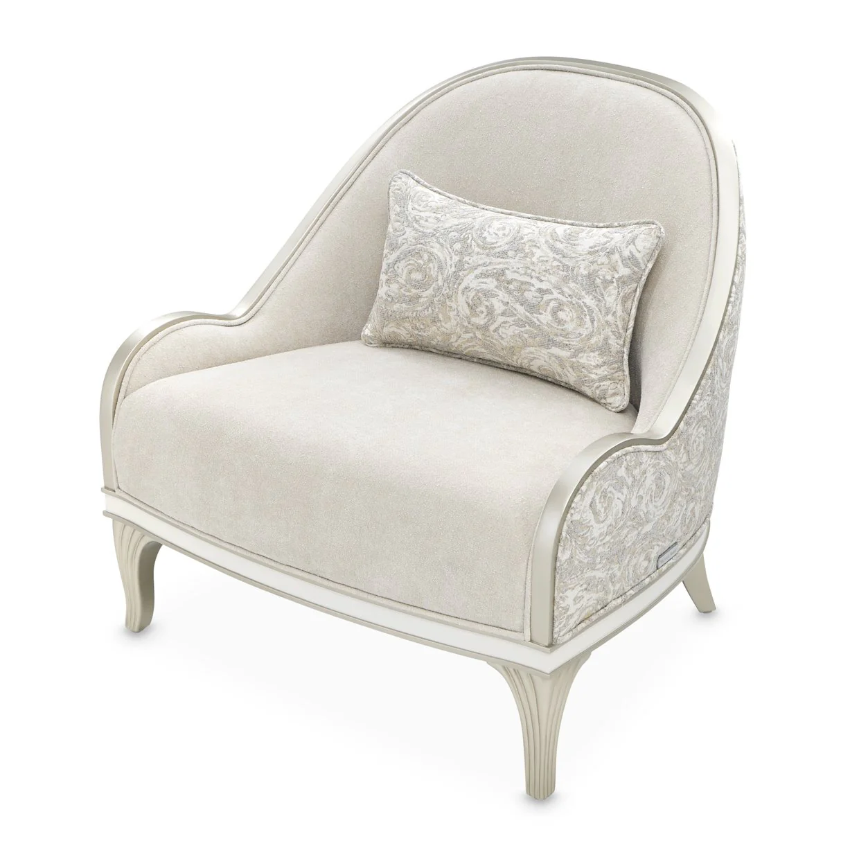 La Marisia Chenille Accent Chair - Tranquil/Light Champagne - Image 8