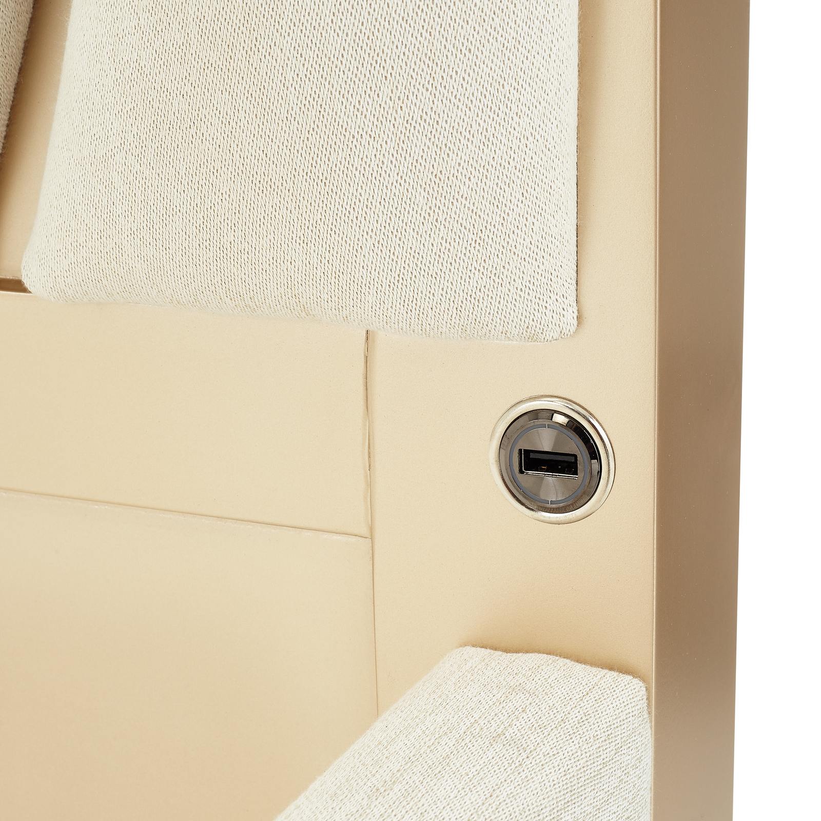 La Rachelle Eastern King Upholstered Panel Bed - Champagne - Image 5