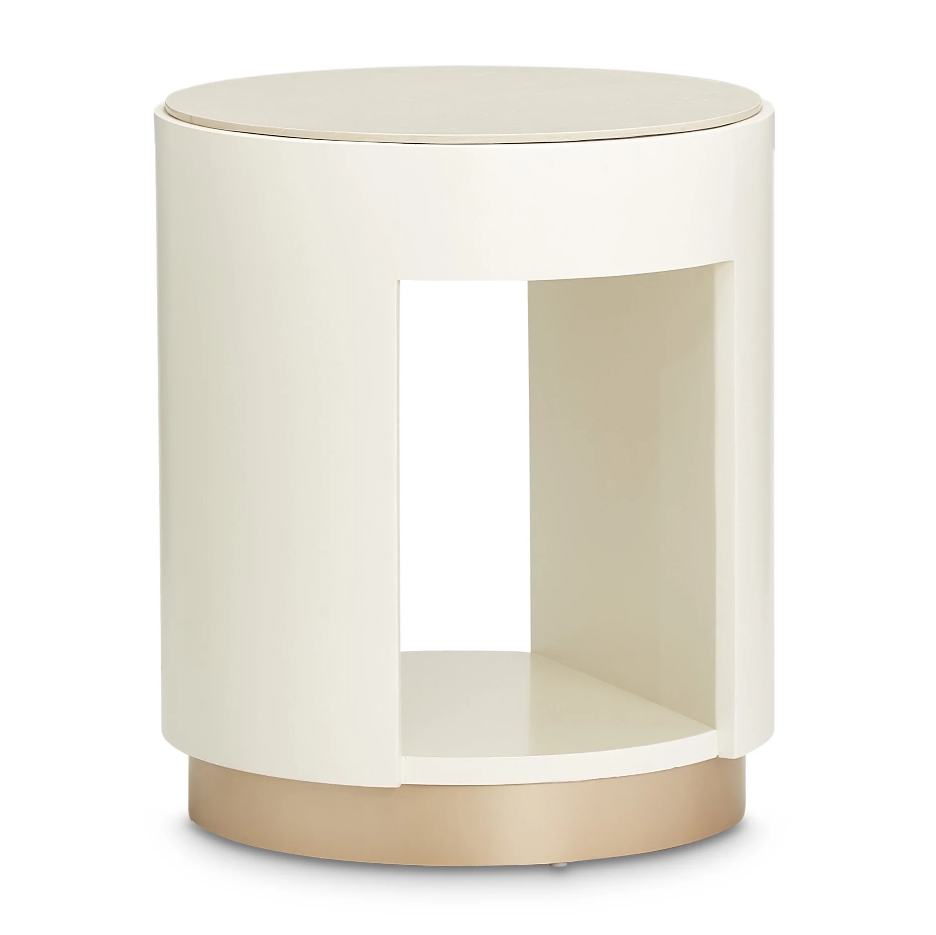 La Rachelle Round End Table - Champagne - Image 4