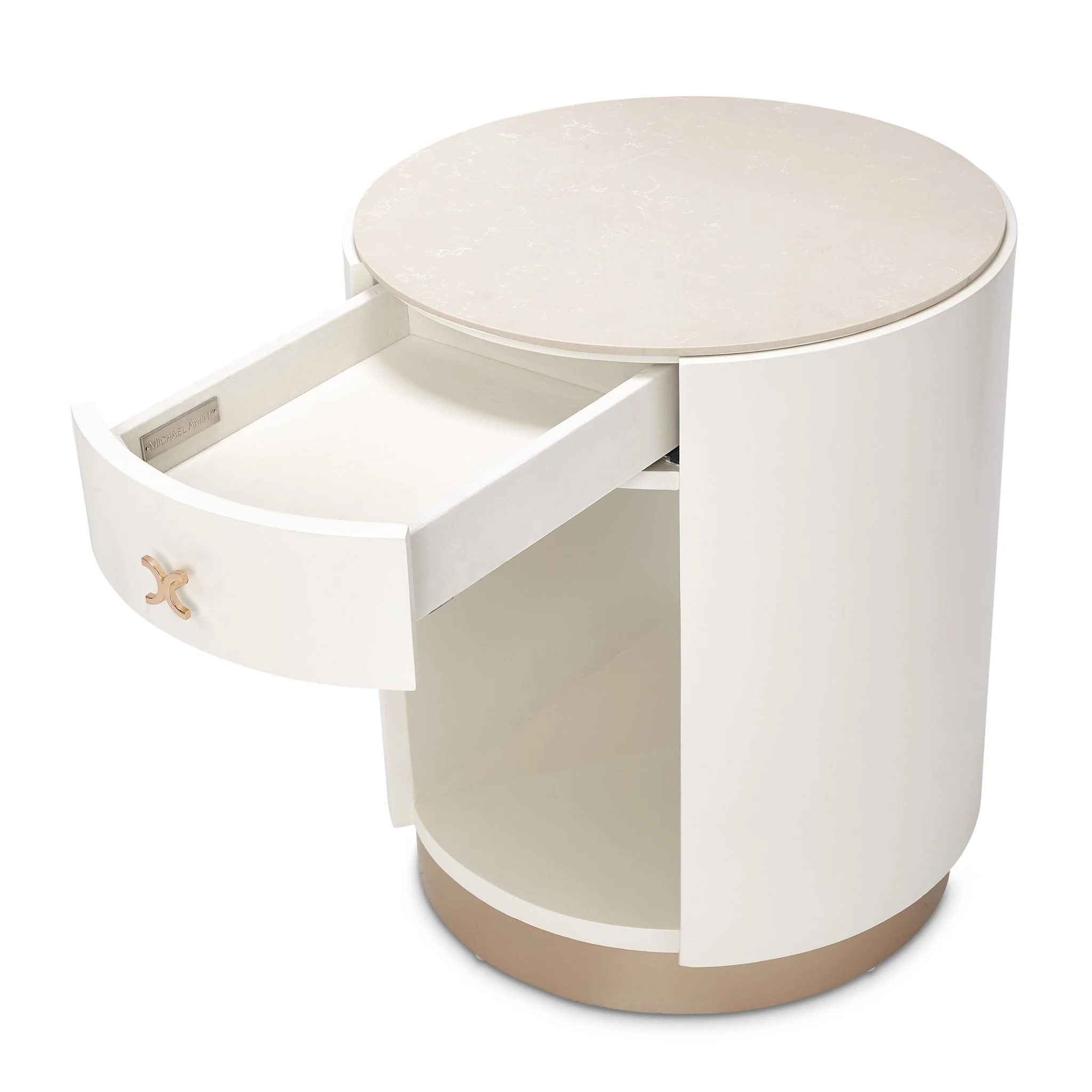 La Rachelle Round End Table - Champagne - Image 7