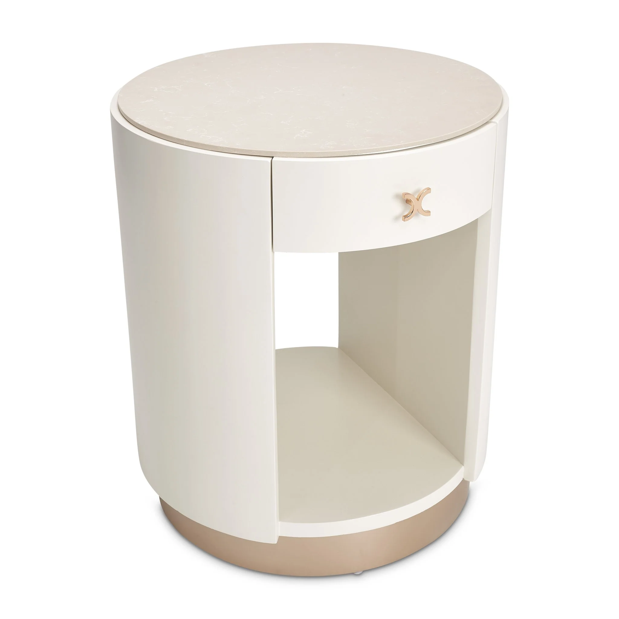 La Rachelle Round End Table - Champagne - Image 8