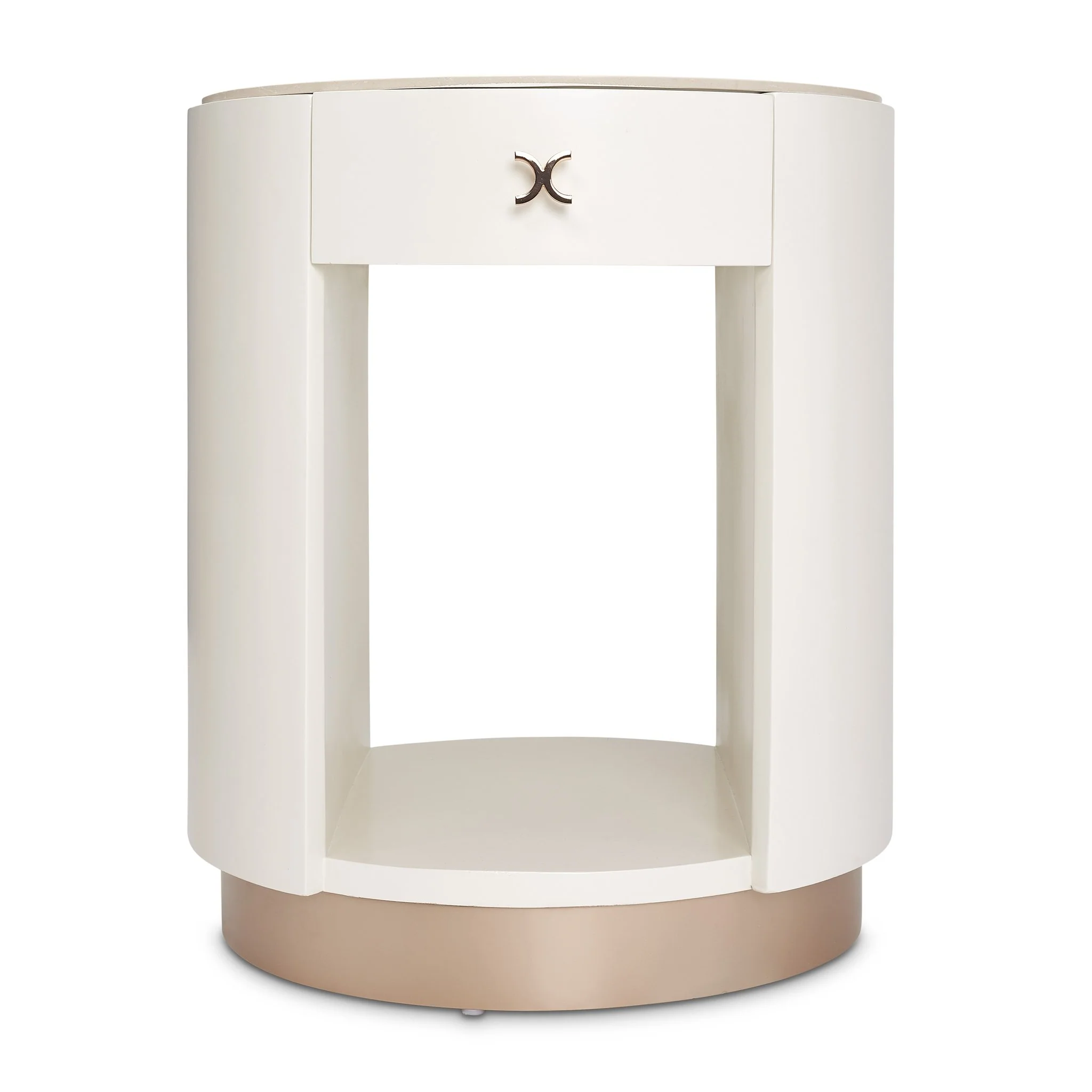 La Rachelle Round End Table - Champagne - Image 9