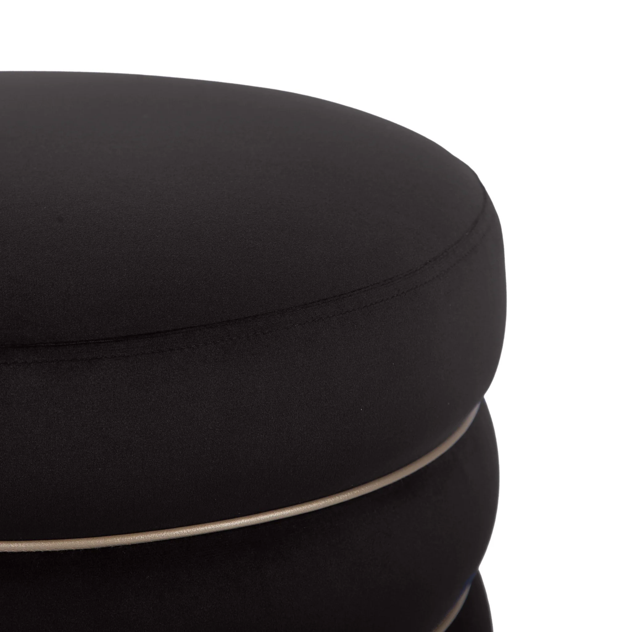 Lakka Black Velvet Ottoman - Image 5