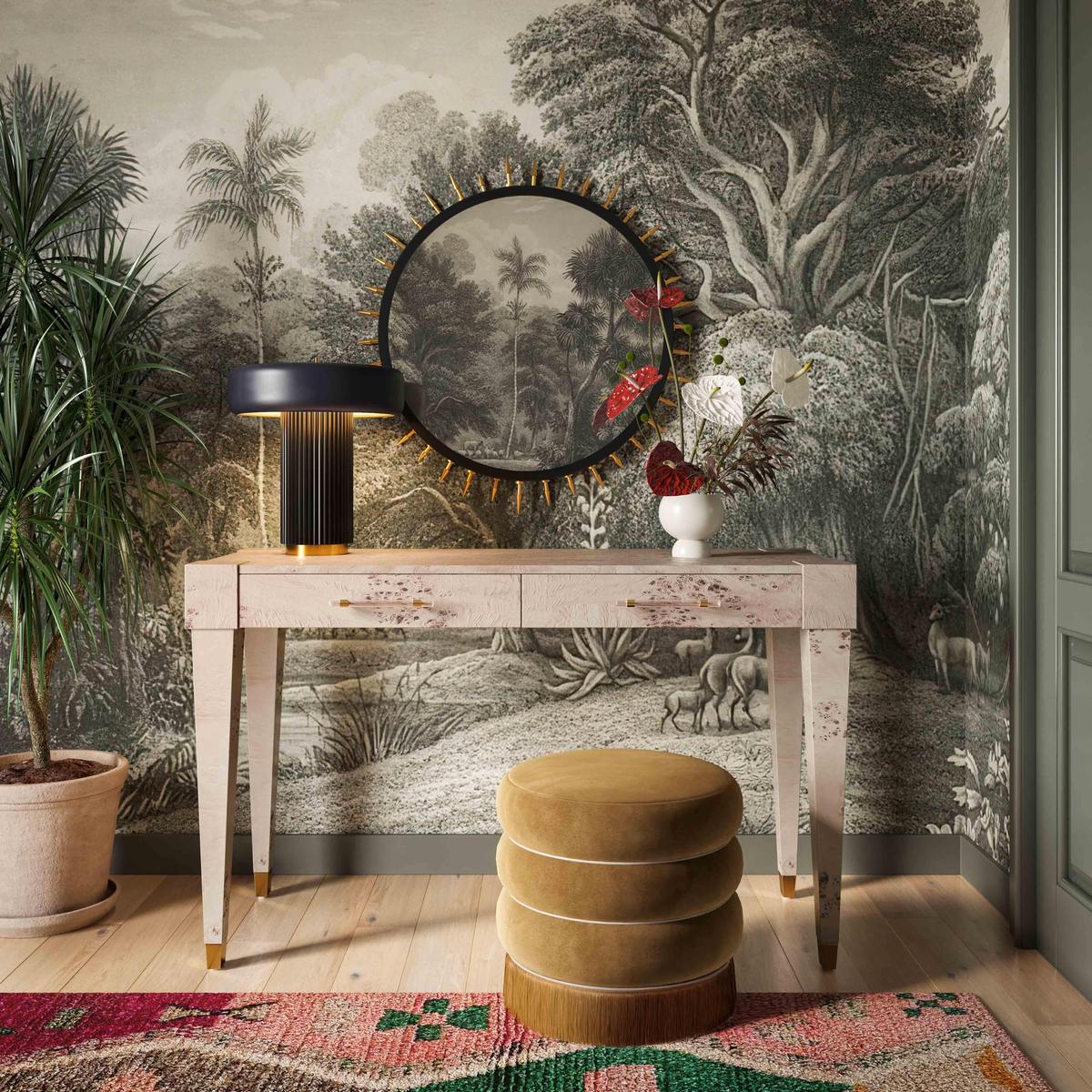 Lakka Chocolate Velvet Ottoman - Image 2