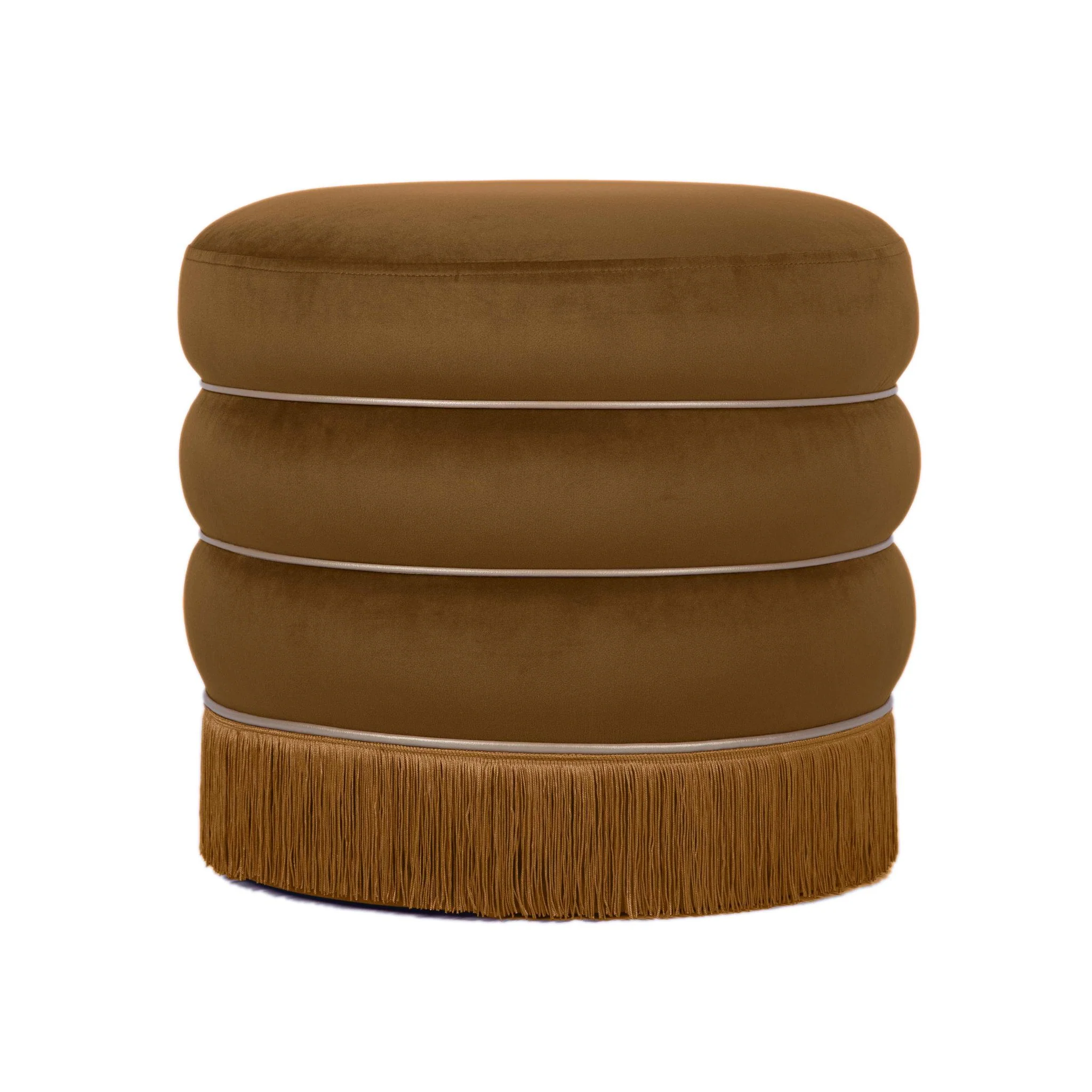 Lakka Chocolate Velvet Ottoman - Image 4