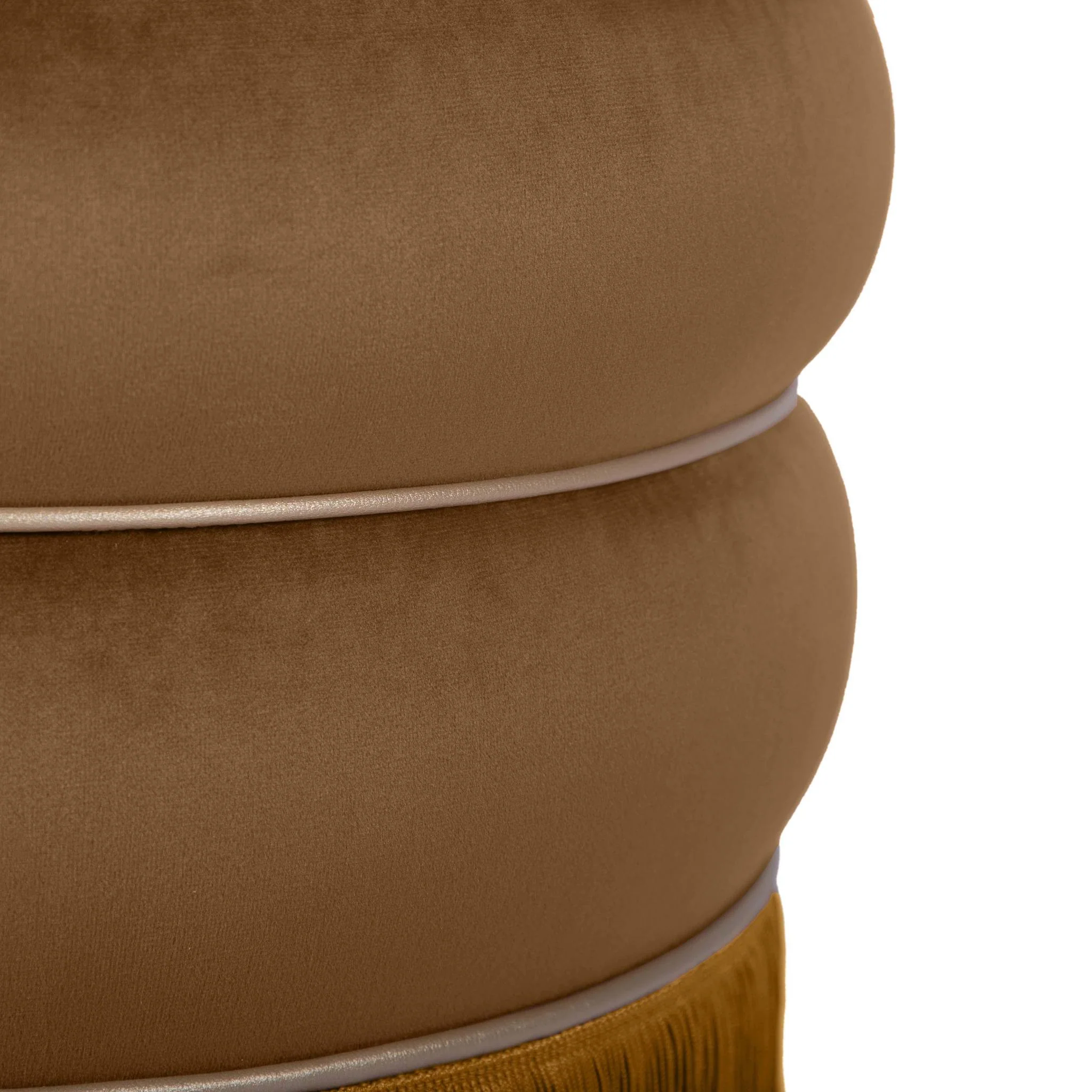Lakka Chocolate Velvet Ottoman - Image 6