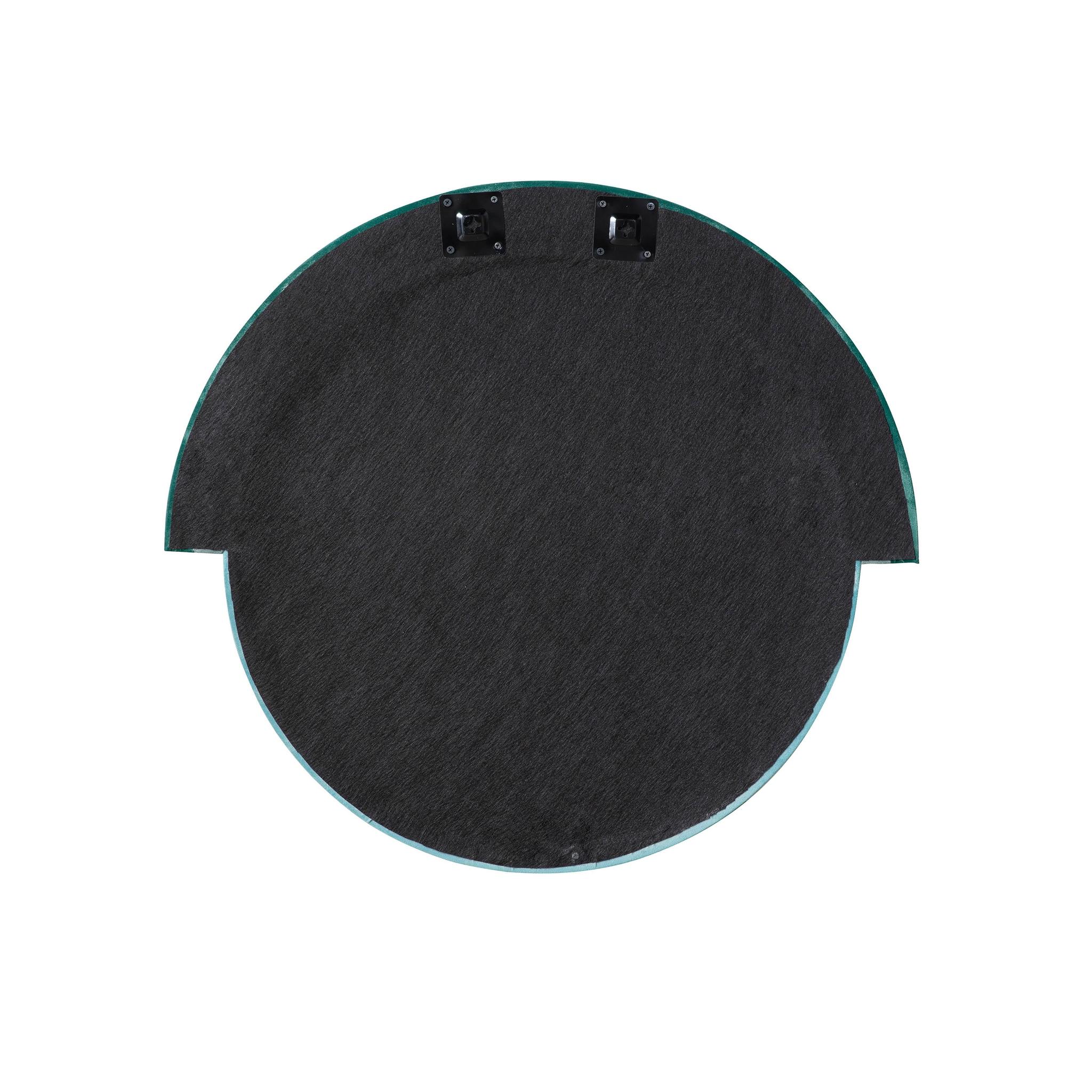 Lally Aqua Velvet Round Wall Mirror - Image 4