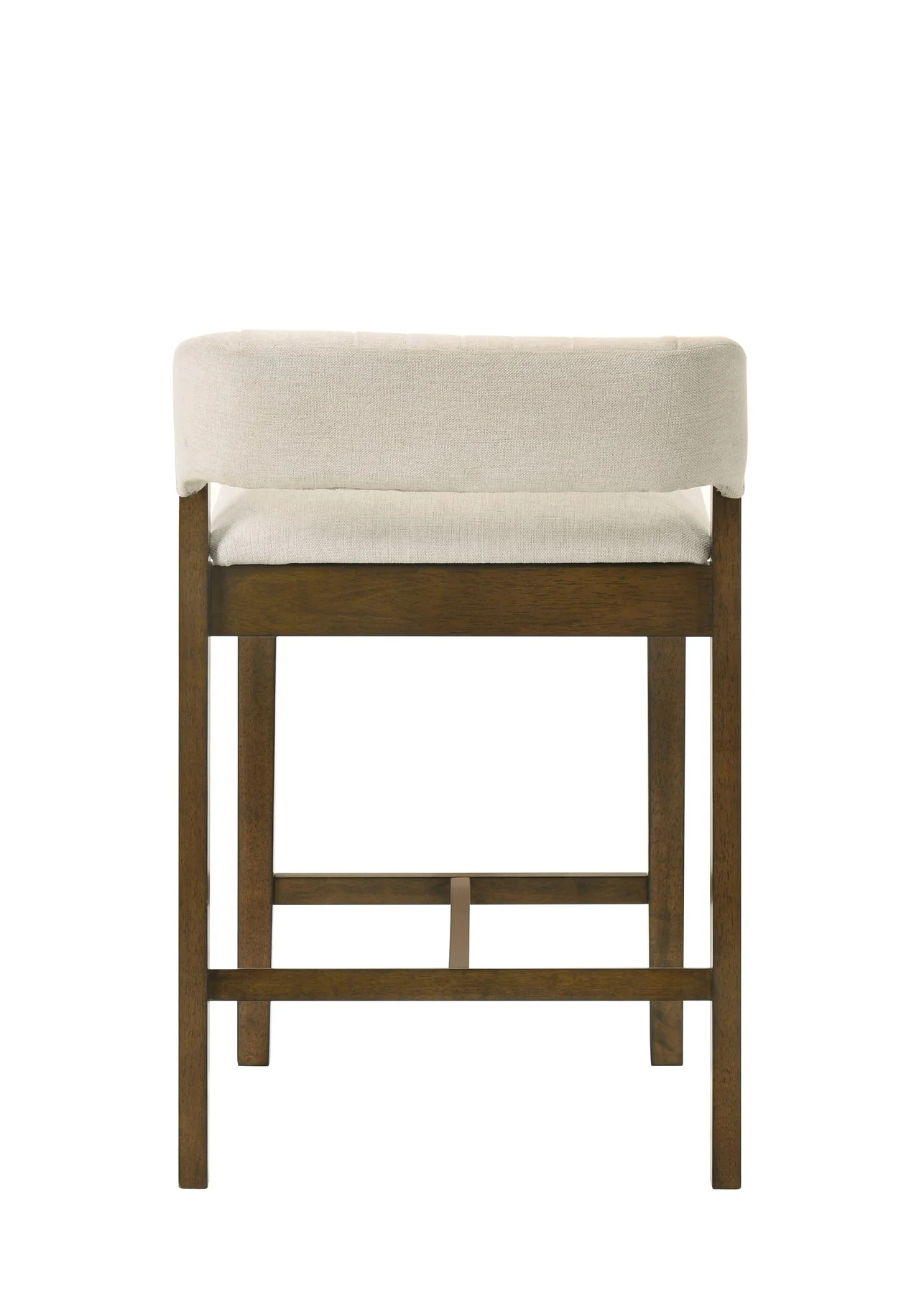 Landyn 26 in. Sepia Brown Counter Height Rubberwood Barstool with Ecru Fabric Seat - Image 4